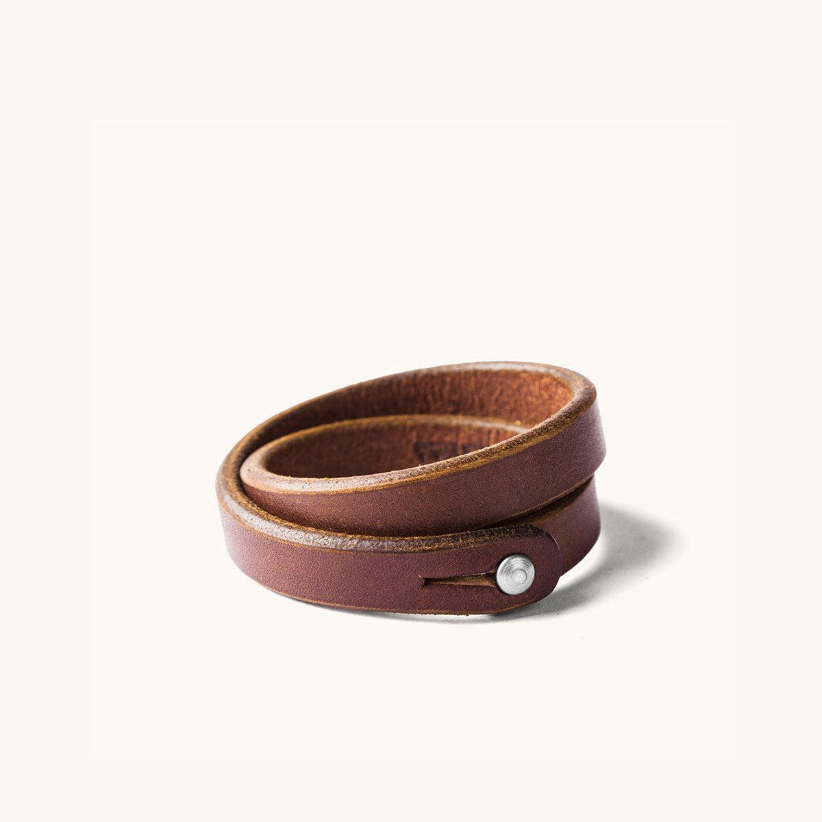 Double Wrap Wristband - Cognac