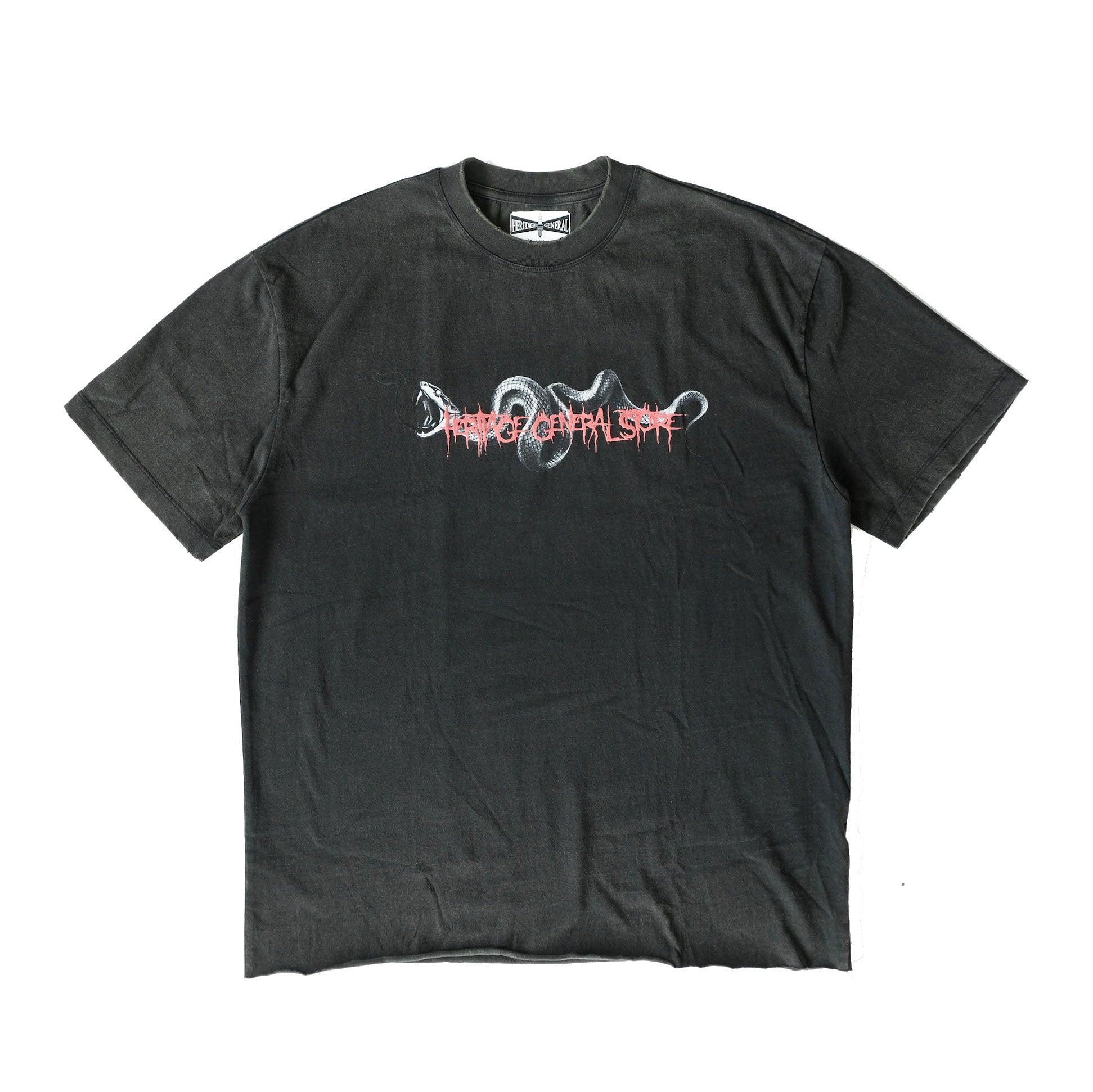 HGS Snake Boxy T-Shirt Washed Black