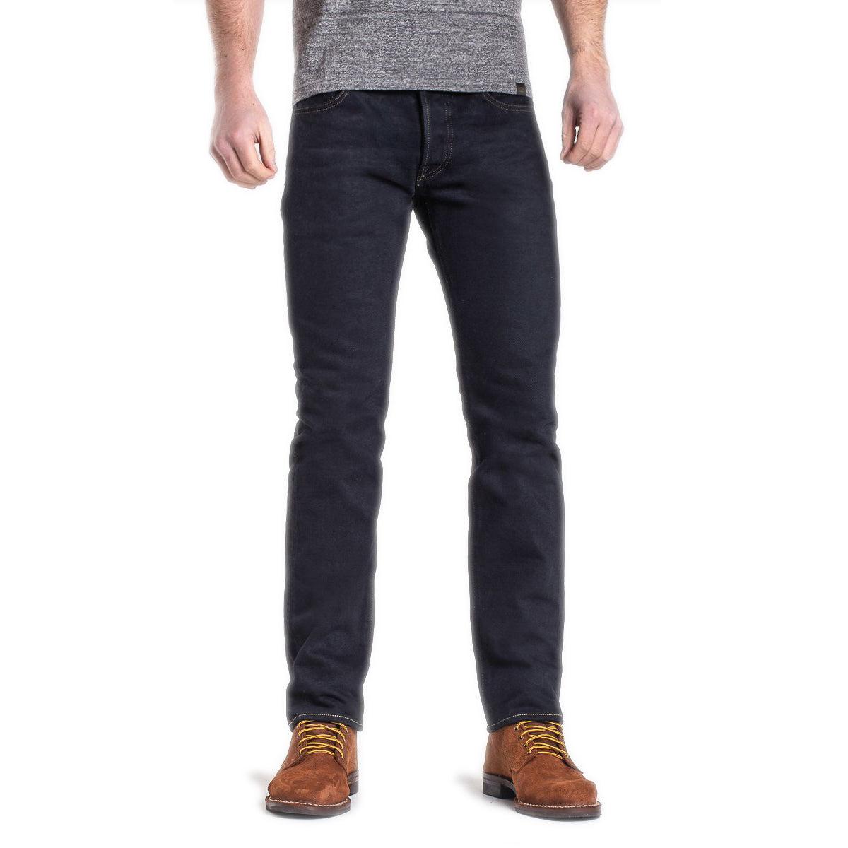 21oz Selvedge Denim Slim Tapered Cut Jeans IH-777S-21od - Indigo Overdyed Black