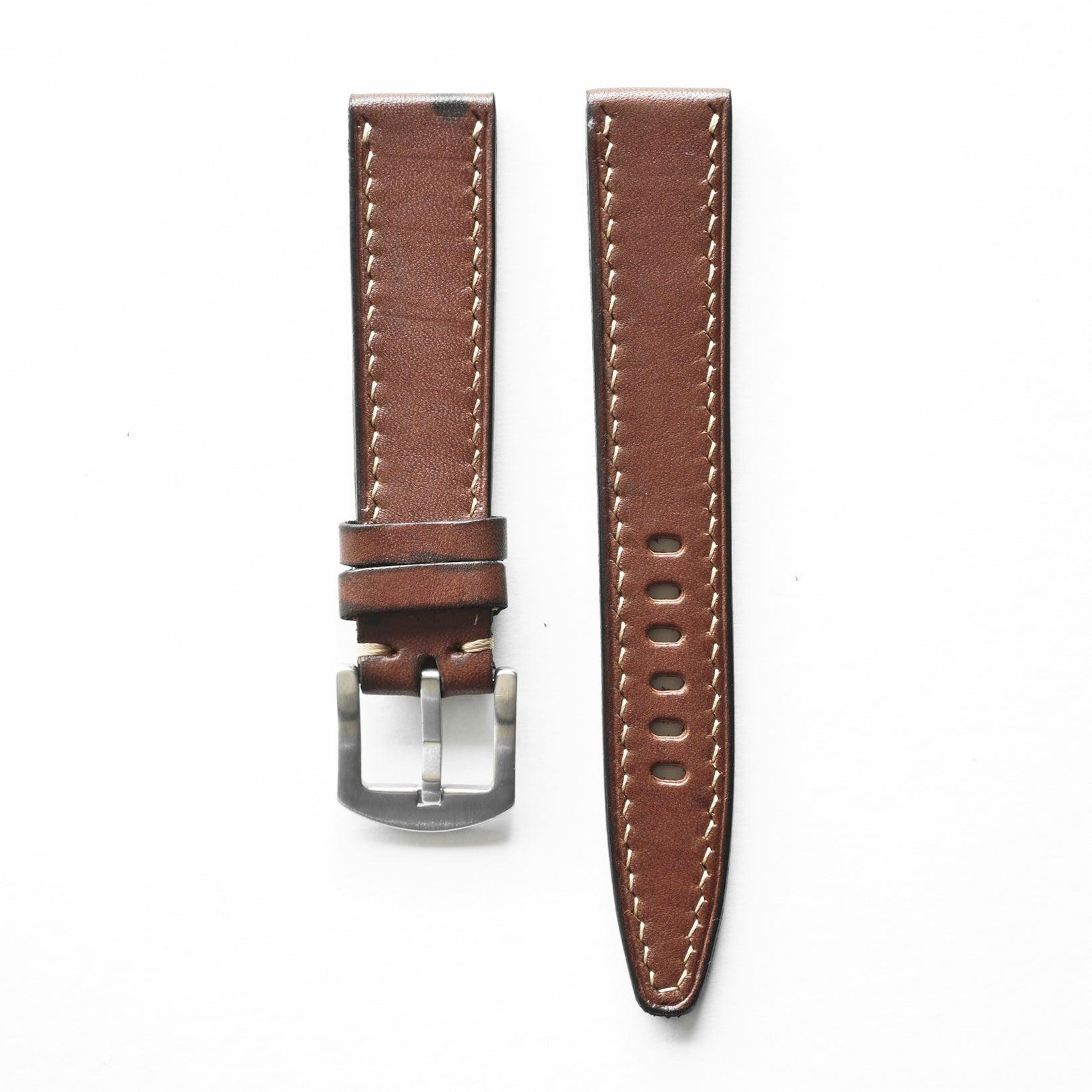 OGL WTC Hand-Stitched Buttero Leather Watch Strap Brown