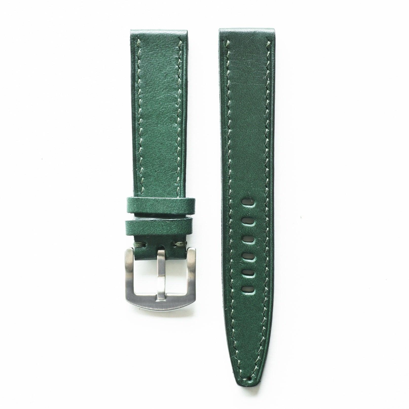 OGL WTC Hand-Stitched Buttero Leather Watch Strap Green