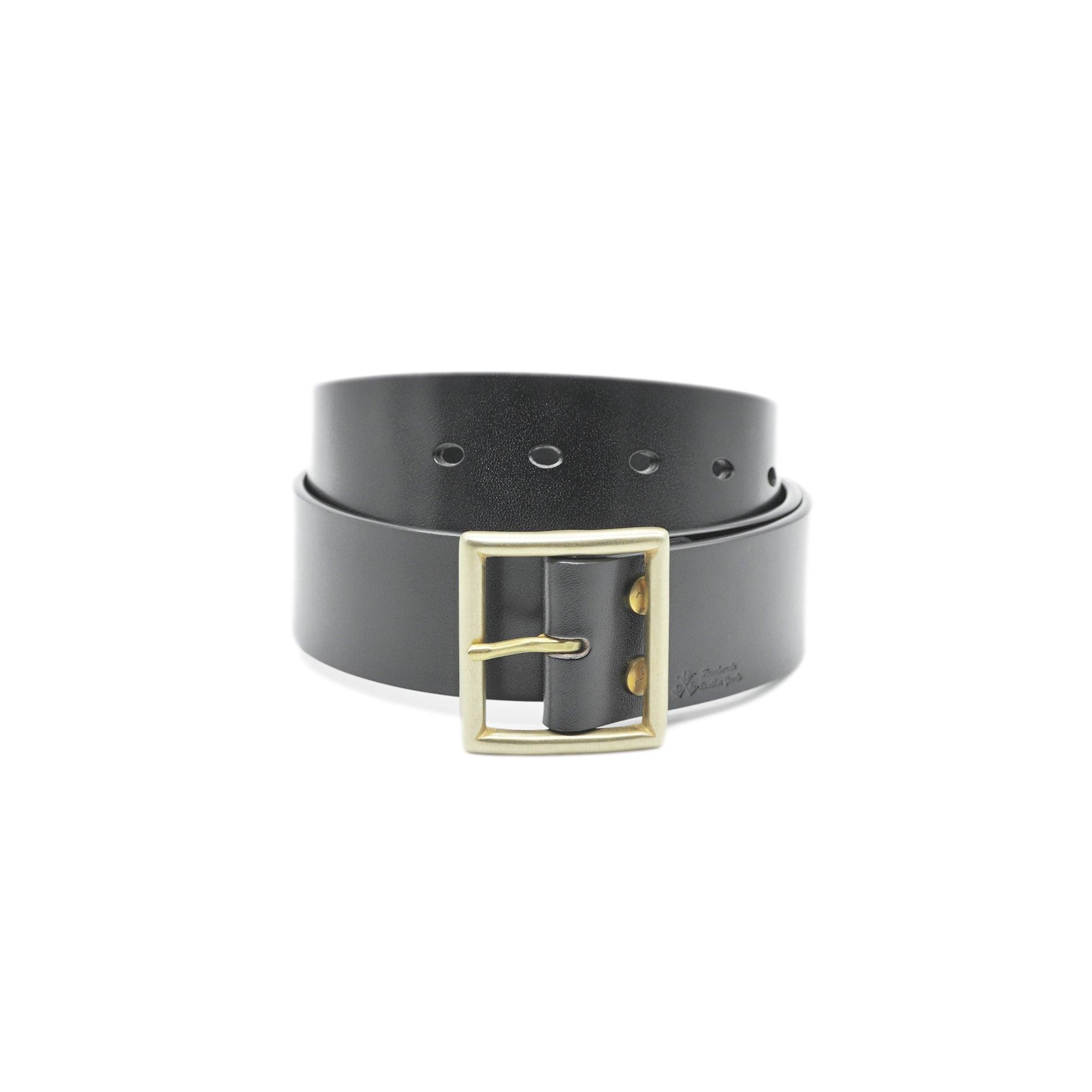 OGL Belt Vintage 1.75 Wide Leather Belt Full-Dyed Black