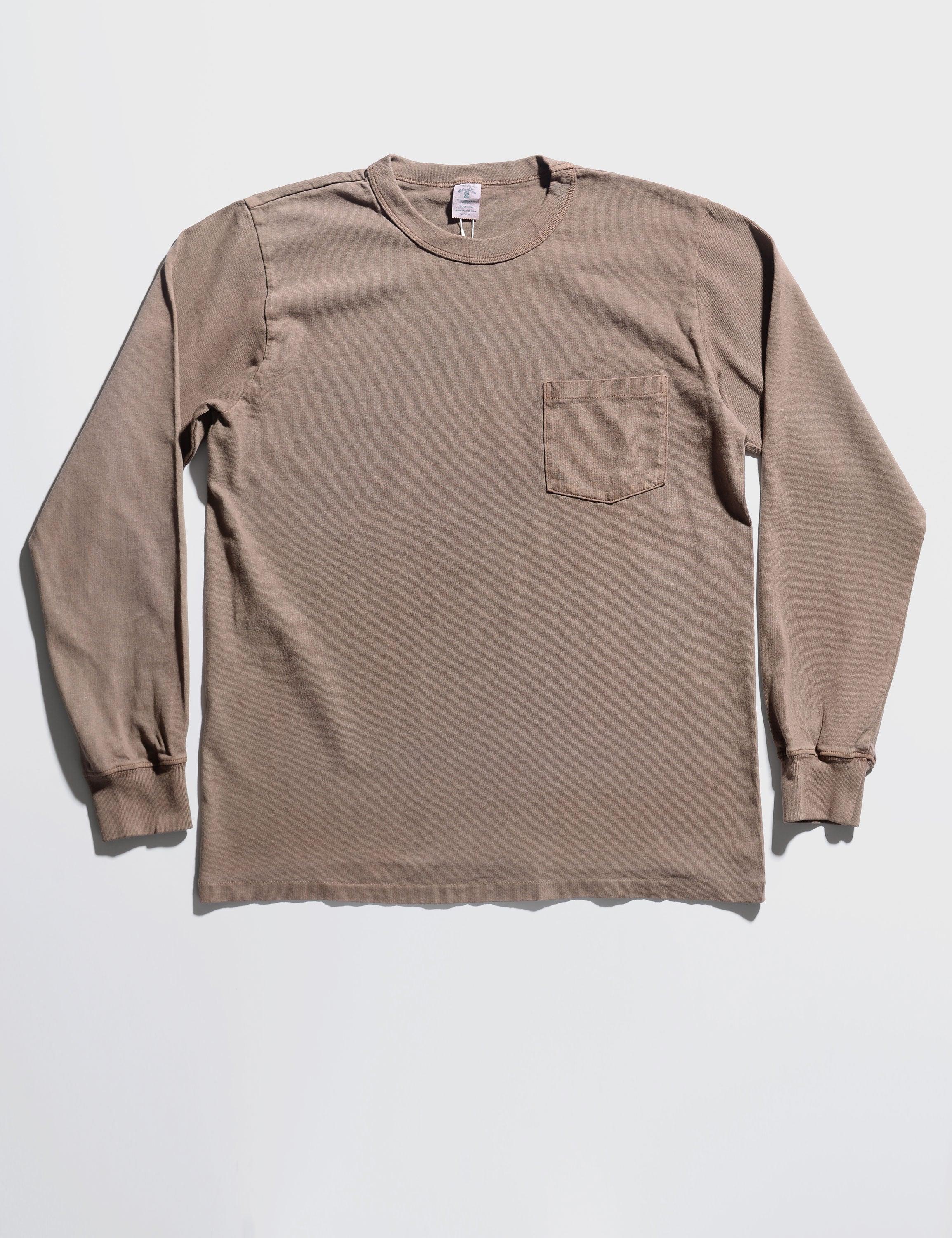 Pigment-Dyed Pocket Long Sleeve Tee in Hickory