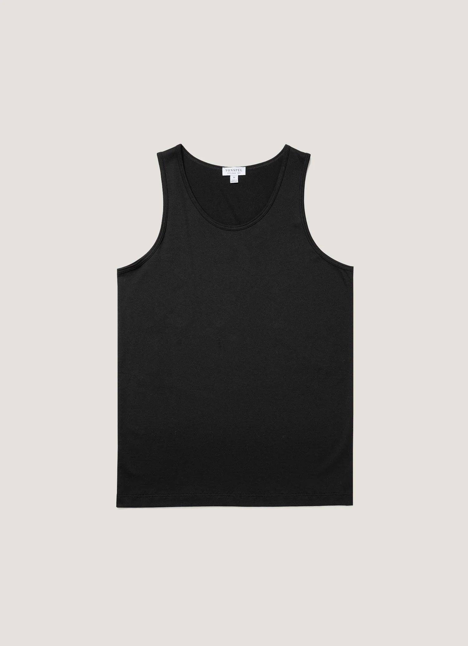 Superfine Cotton Underwear Tank - Black
