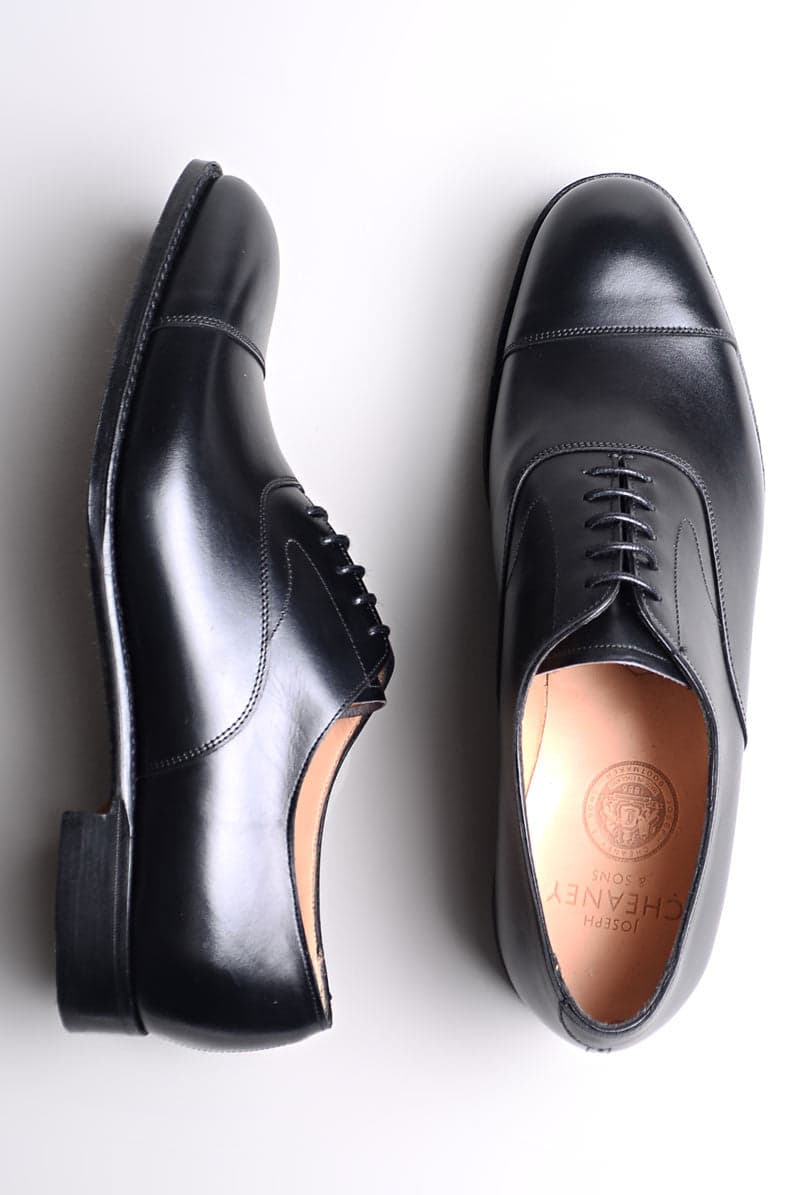 FINAL SALE: Alfred Capped Oxford in Black Calf Leather