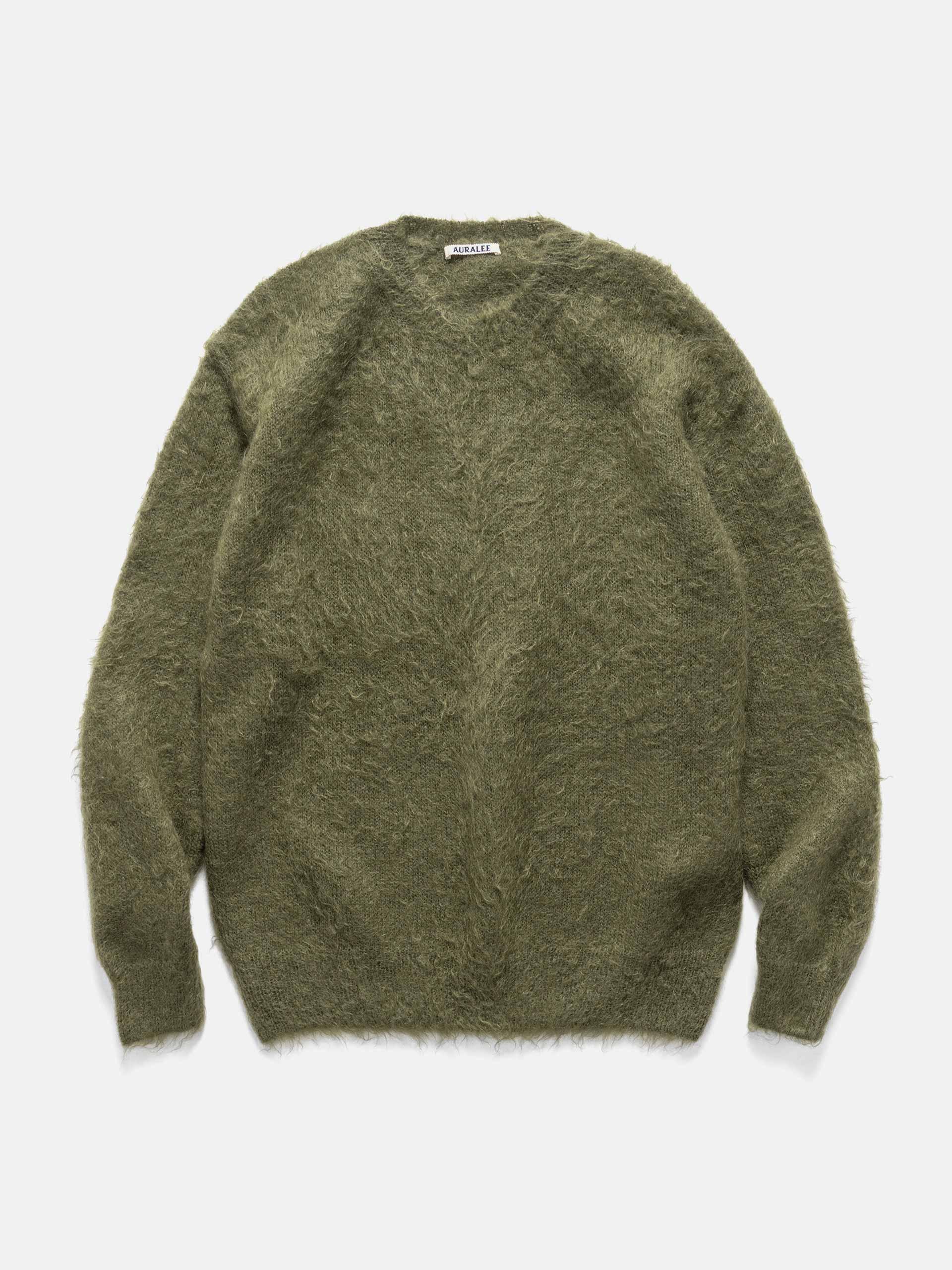Brushed Super Kid Mohair Knit P/O Olive