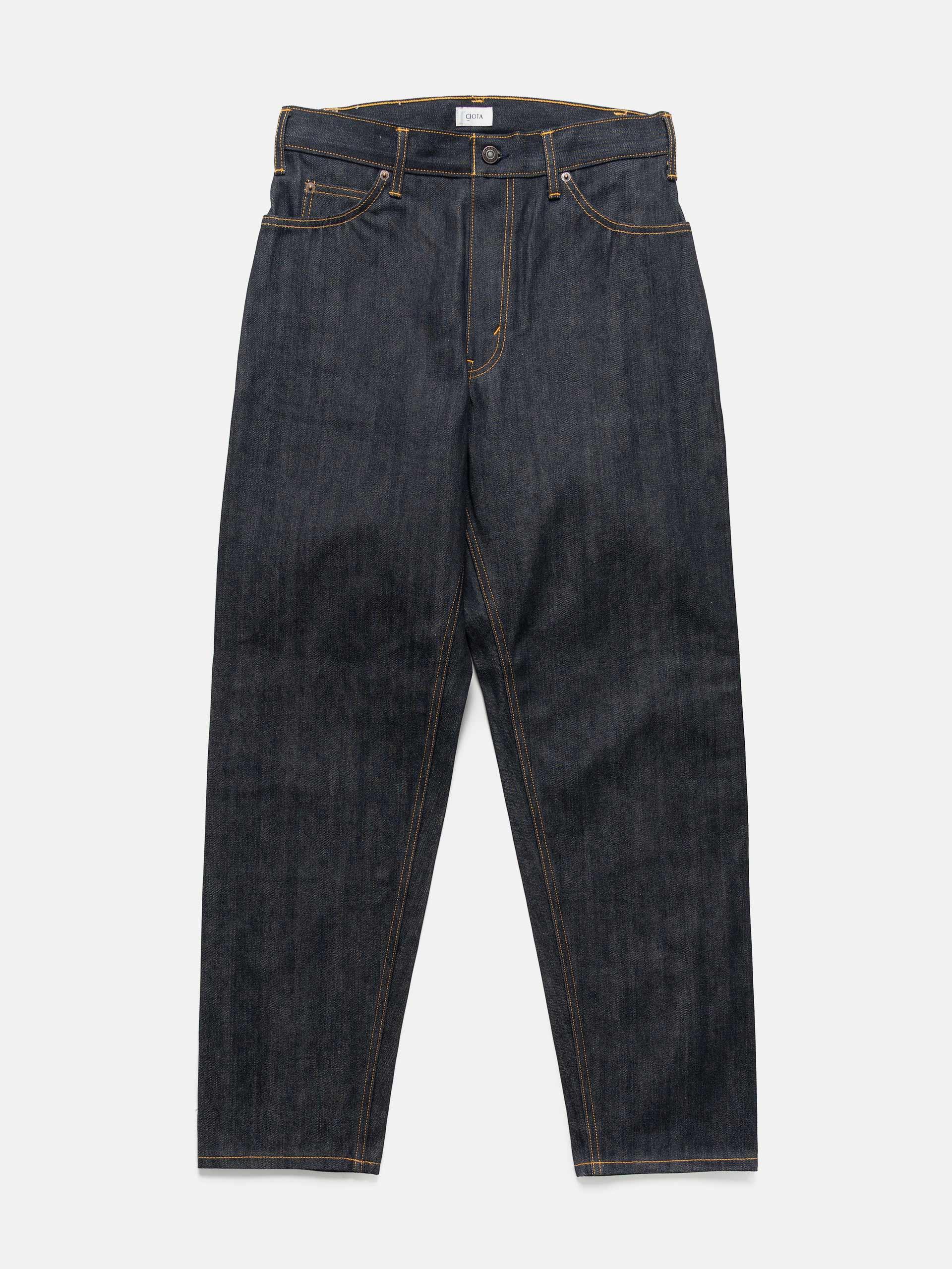 Wide Tapered 5 Pocket Pants Navy (Rigid)