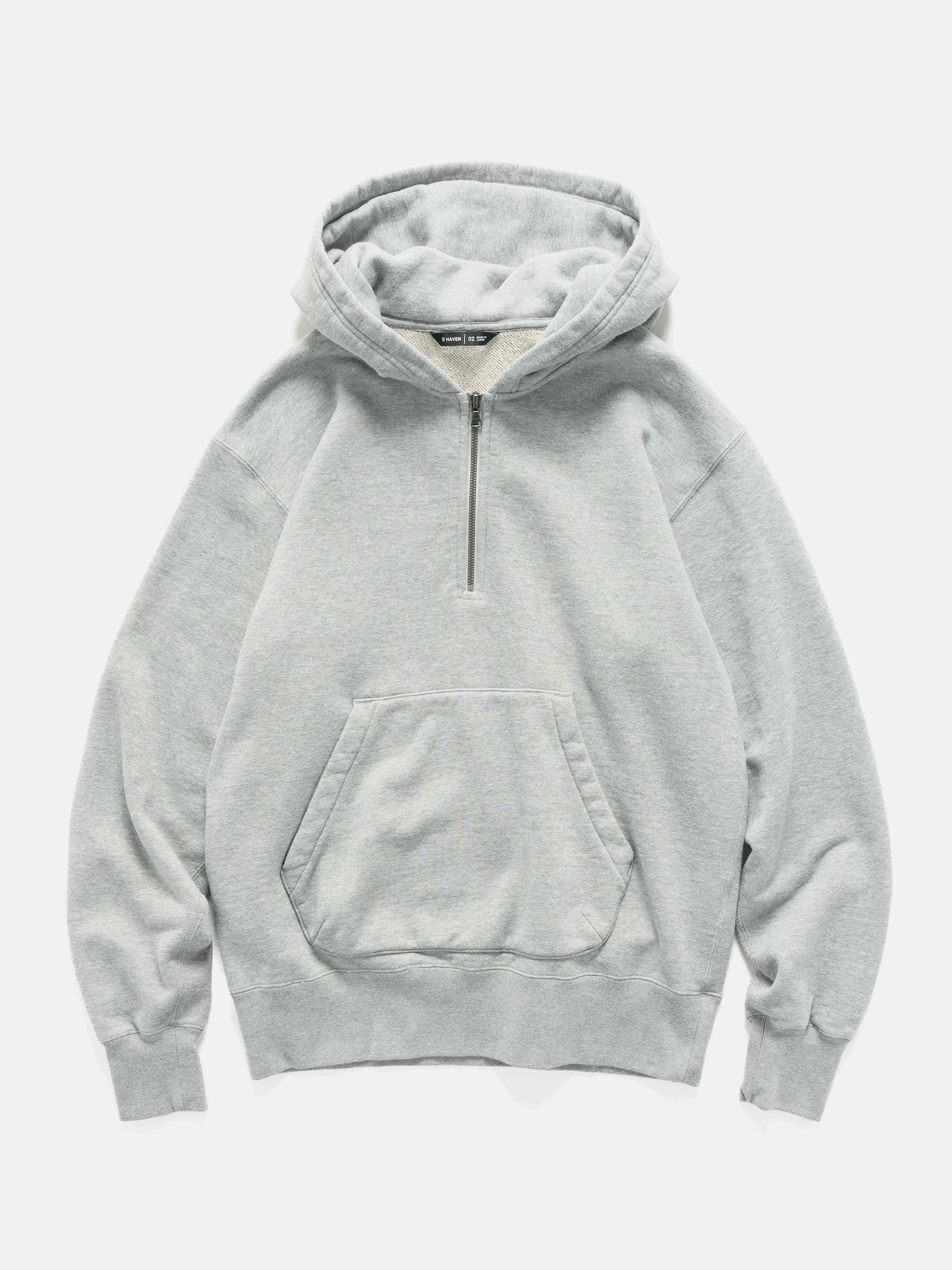 Excel 1/4 Zip Hoodie - Urake Cotton Terry Heather Grey