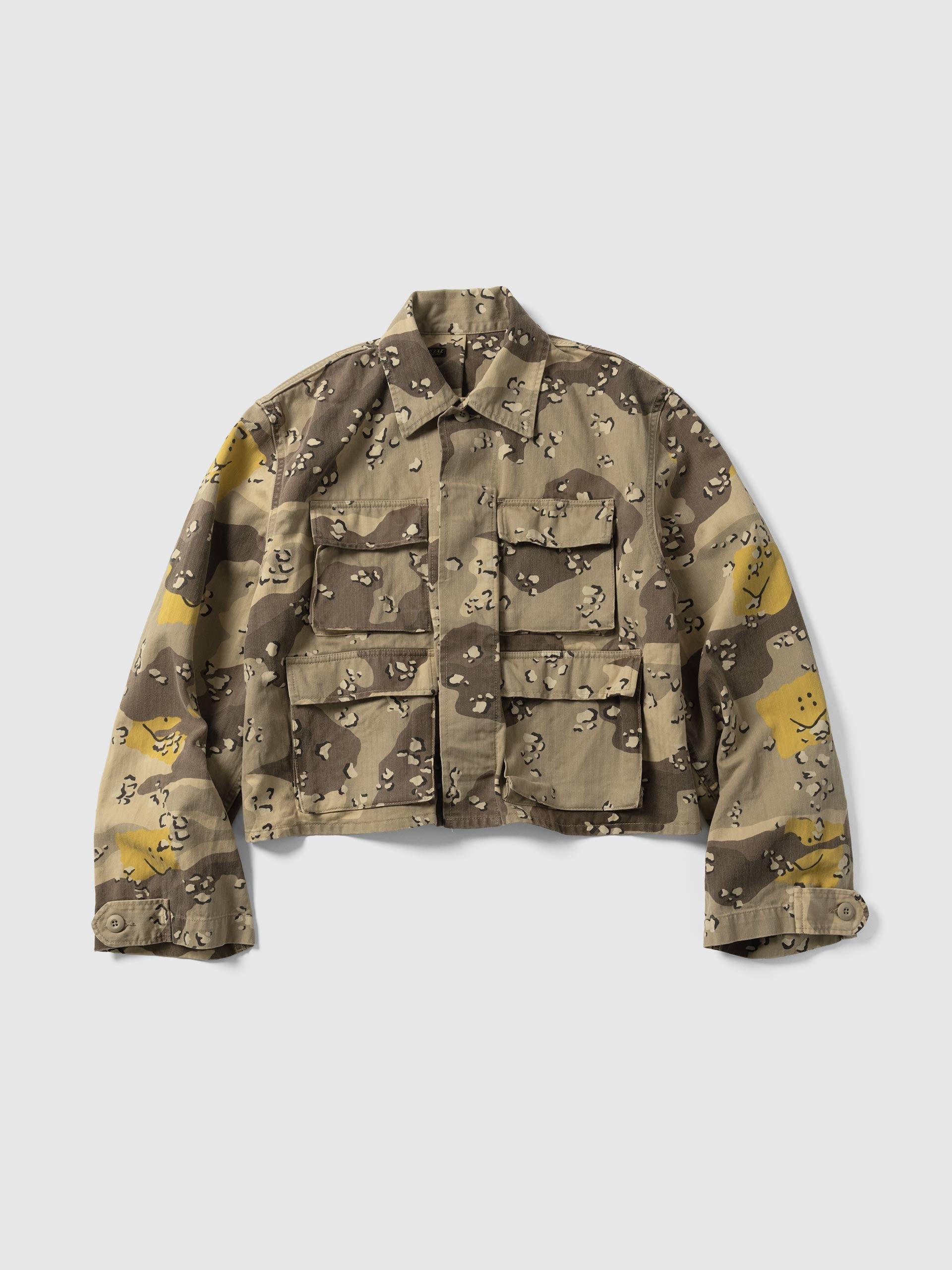 Cotton Herringbone PECKISH CHOCO-ChIP CAMO ARMY JKT Beige