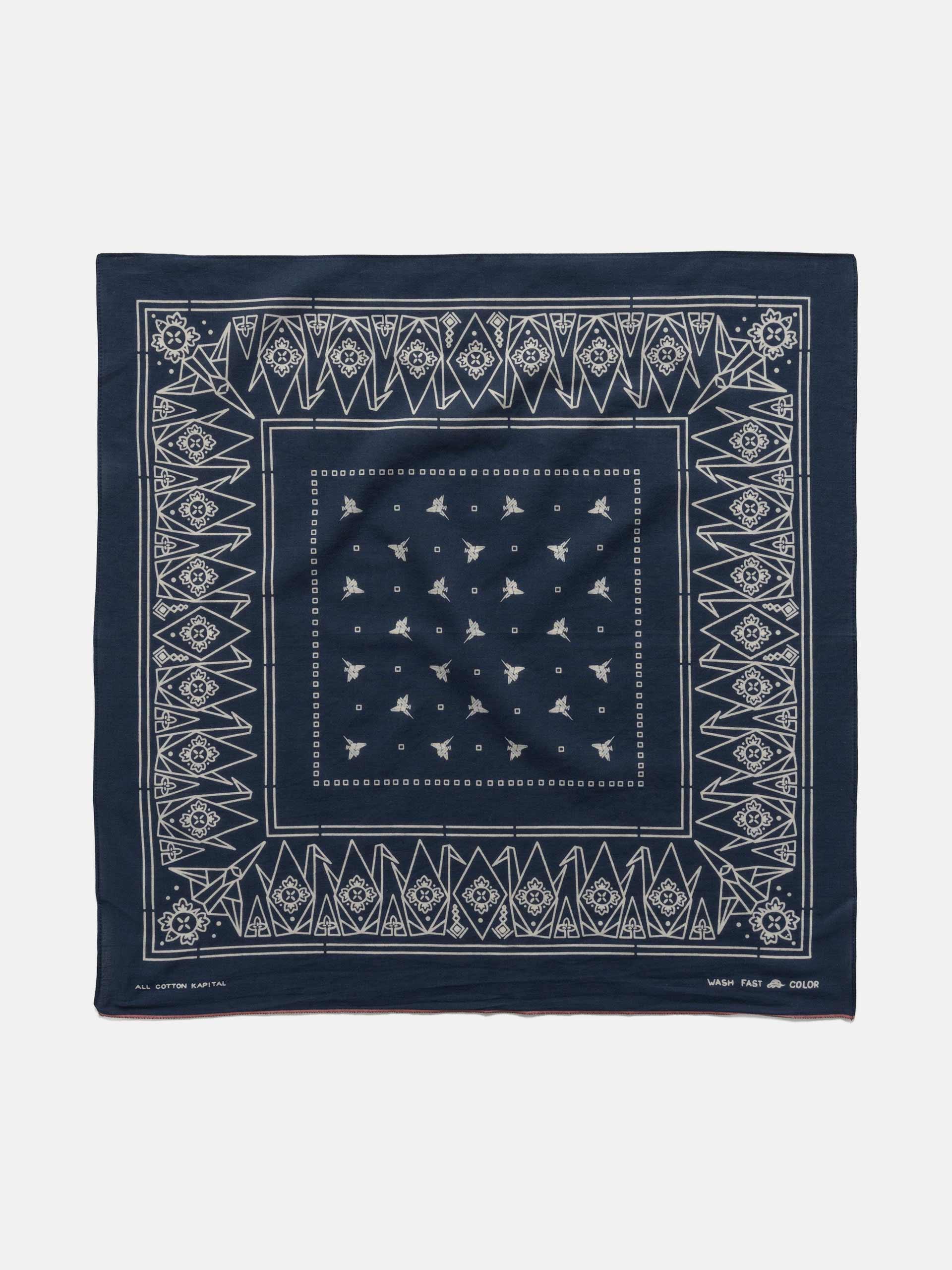 Fastcolor Selvedge Bandanna (ORIGAMI) Navy
