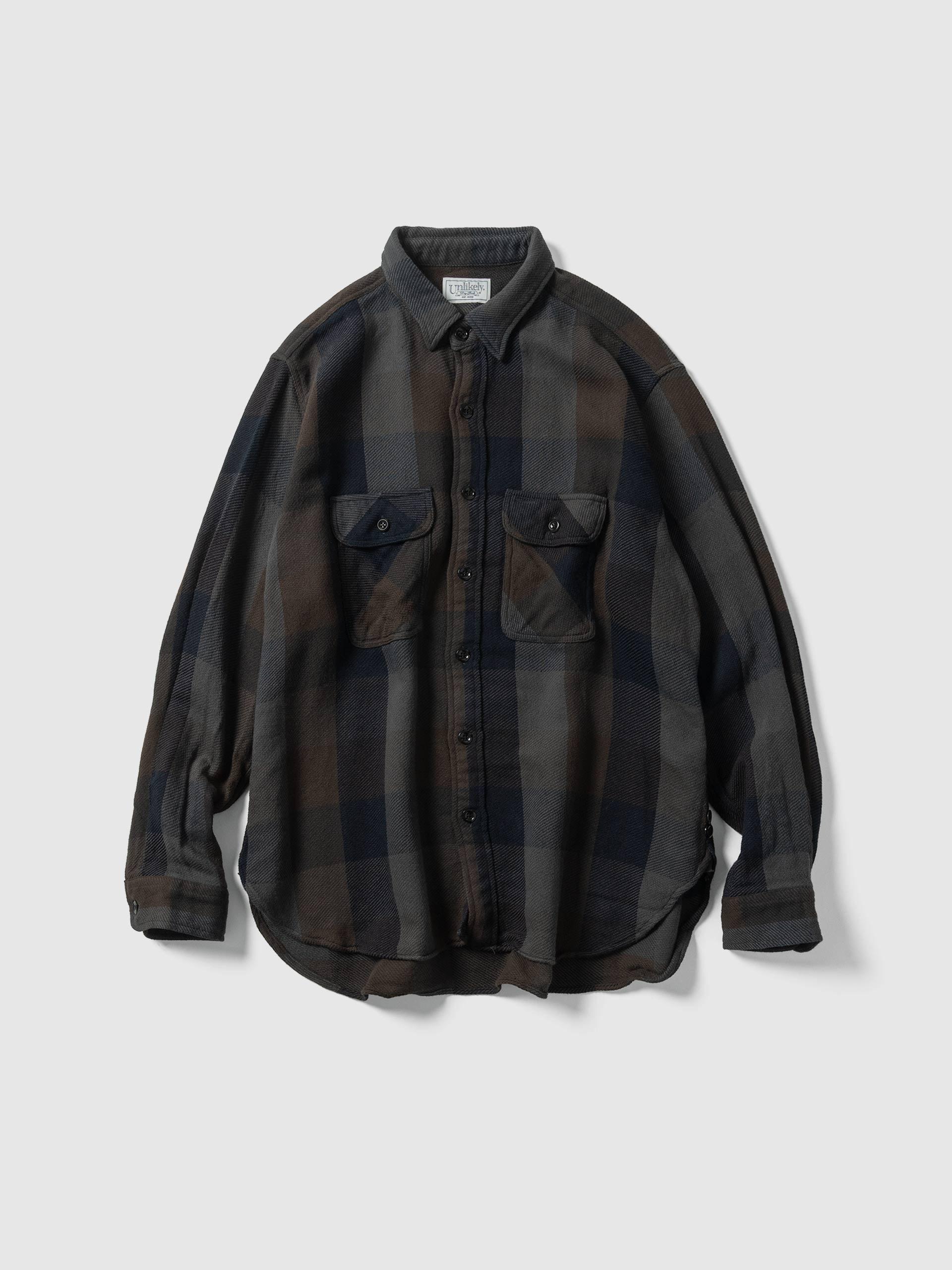 Heavy Nel Work Shirts Brown/Gray Plaid