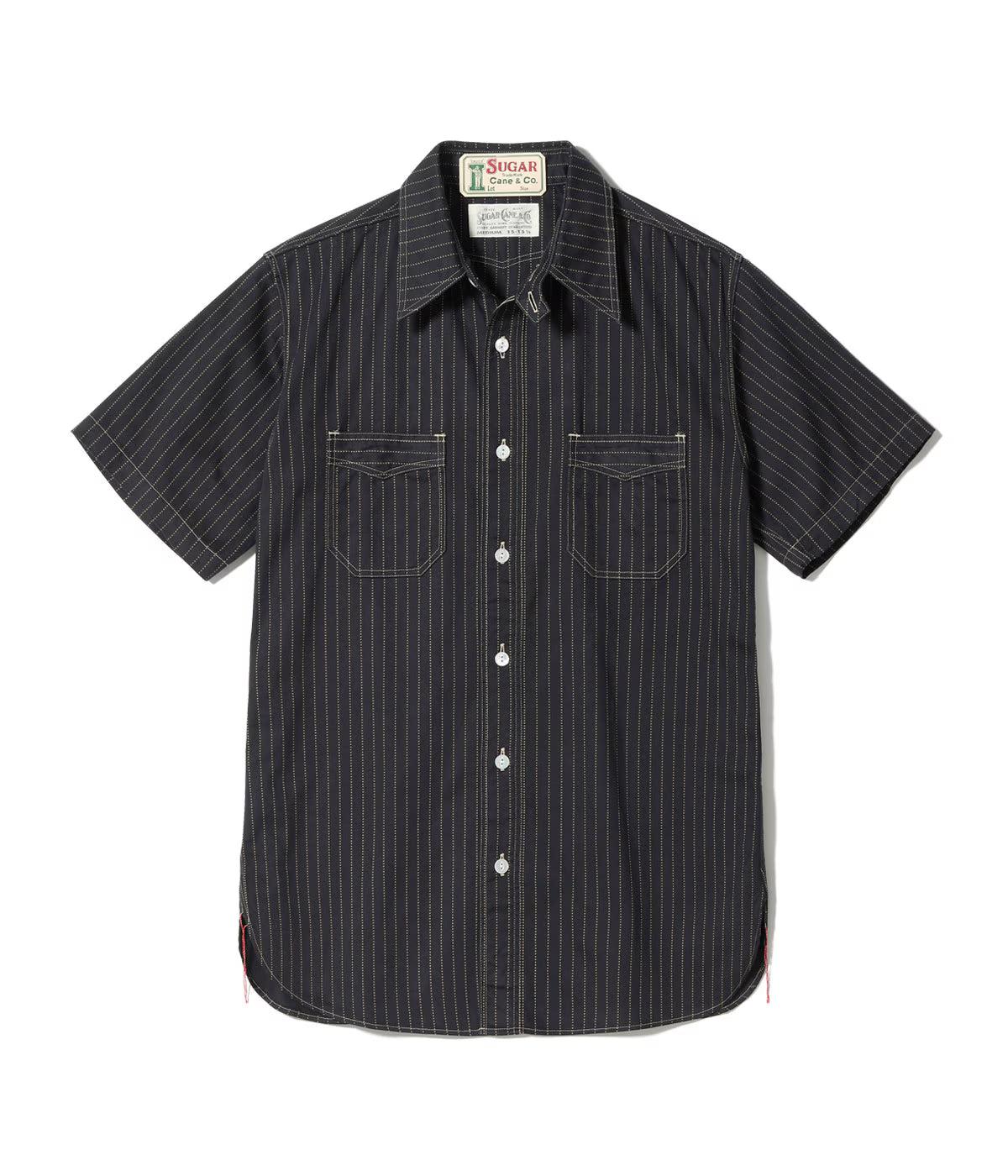 SC39702 Fiction Romance 8.5oz Black Wabash S/S Stripe Work Shirt