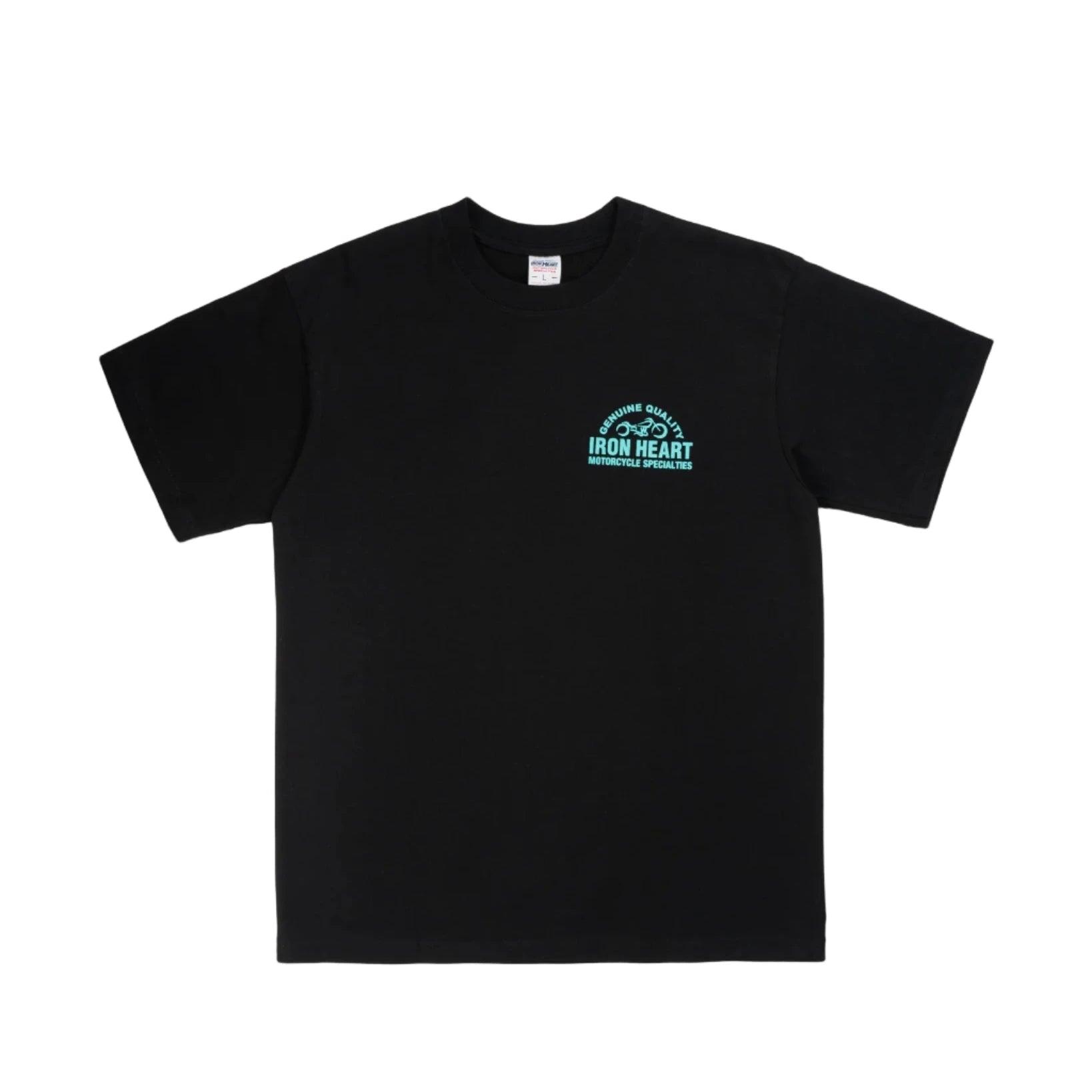 IHT-2504-BLK 7.5oz Printed Loopwheel Crew Neck T-Shirt Black