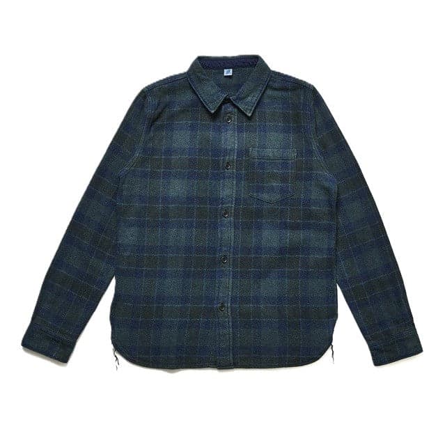 2235-BR  Indigo Overdyed Cotton Tweed Check Brown