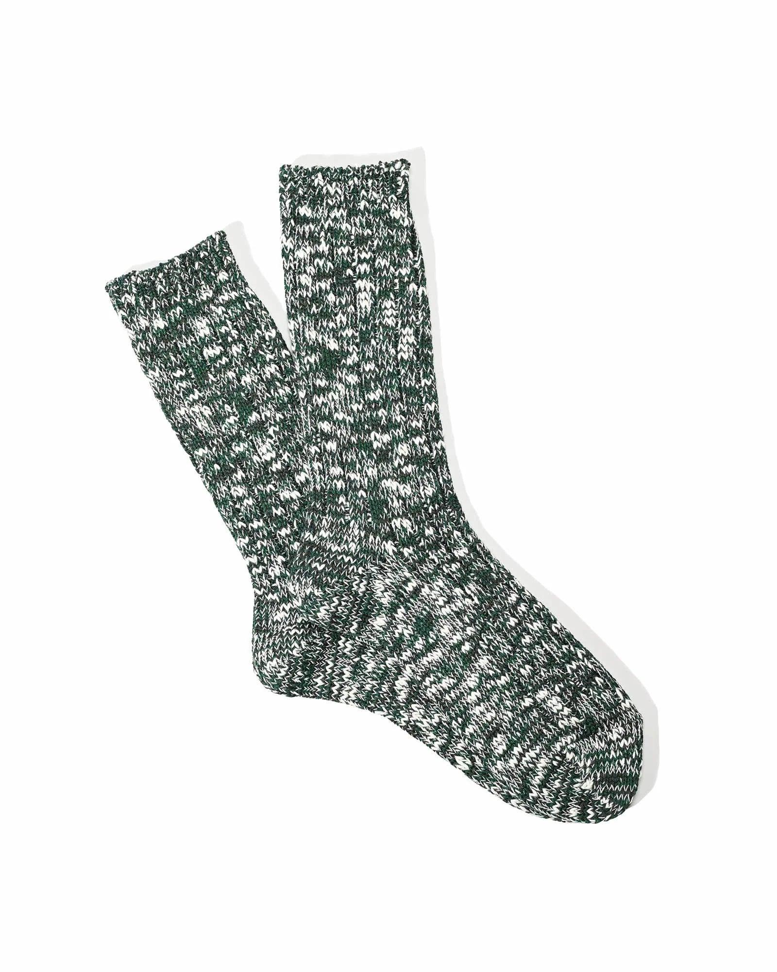 Classic Slub Crew Sock Moss