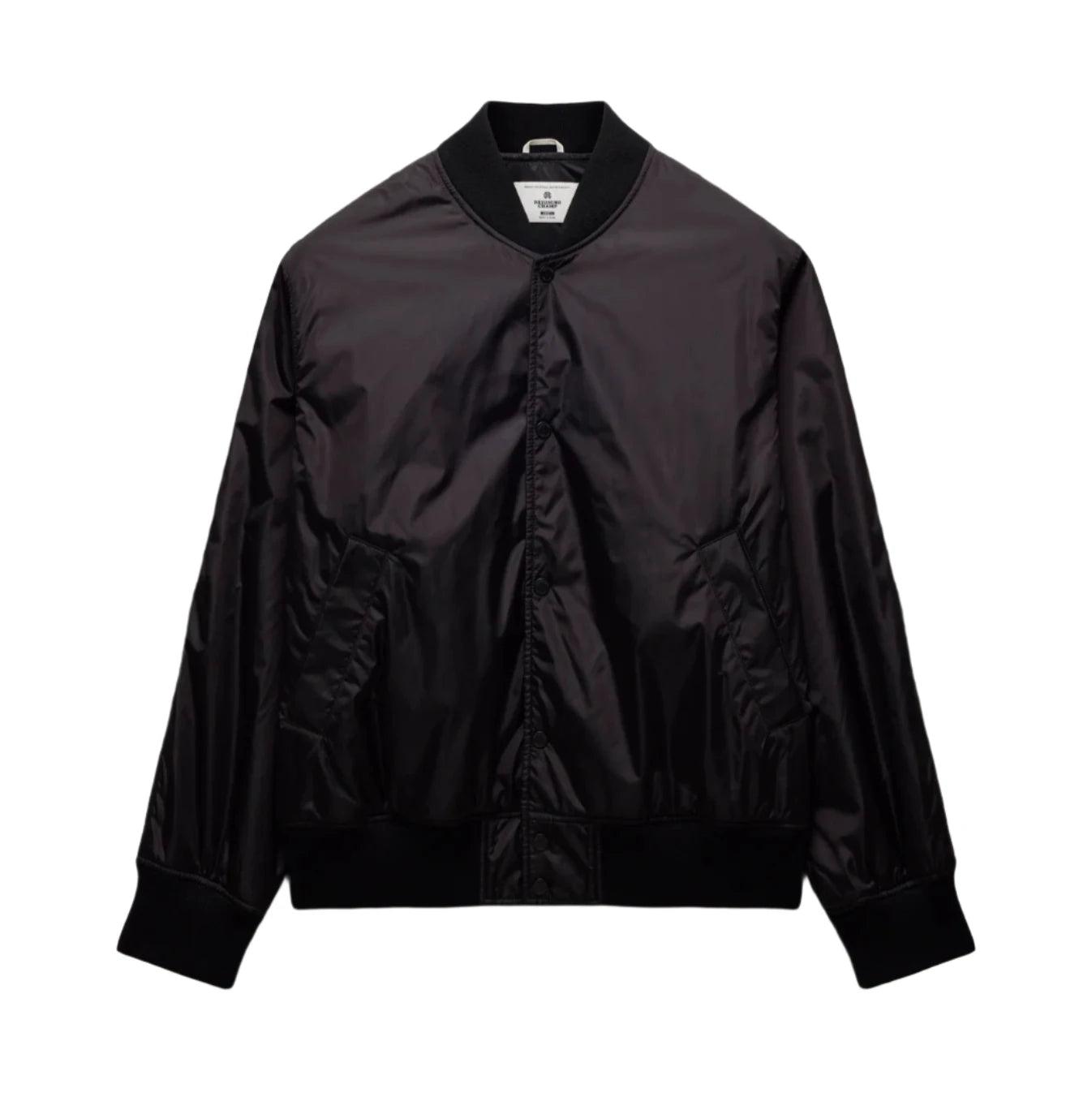 Econyl Satin Nylon Stadium Jacket Black