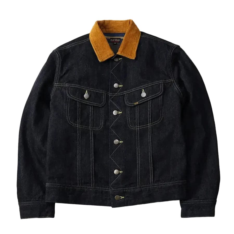 FN-OJ-D102 14.5oz Left-Hand Twill Zimbabwe Cotton Denim Blanket Jacket Blue