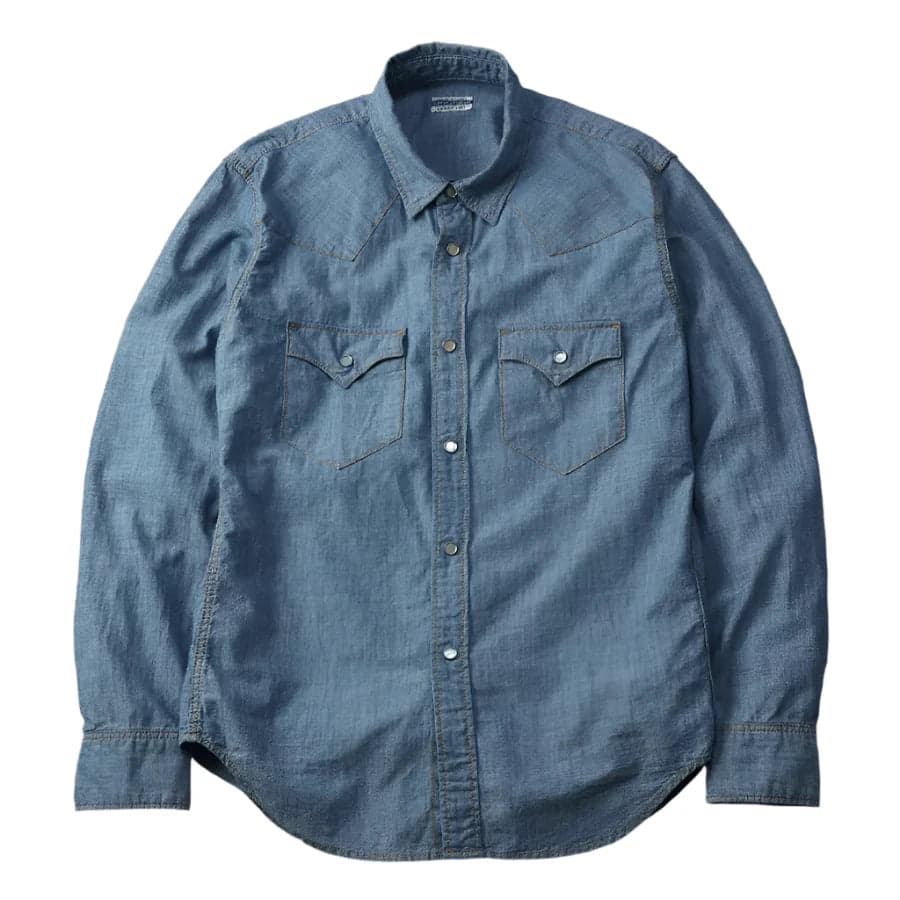 FN-SCW-003L 5oz Western Chambray Shirt Blue