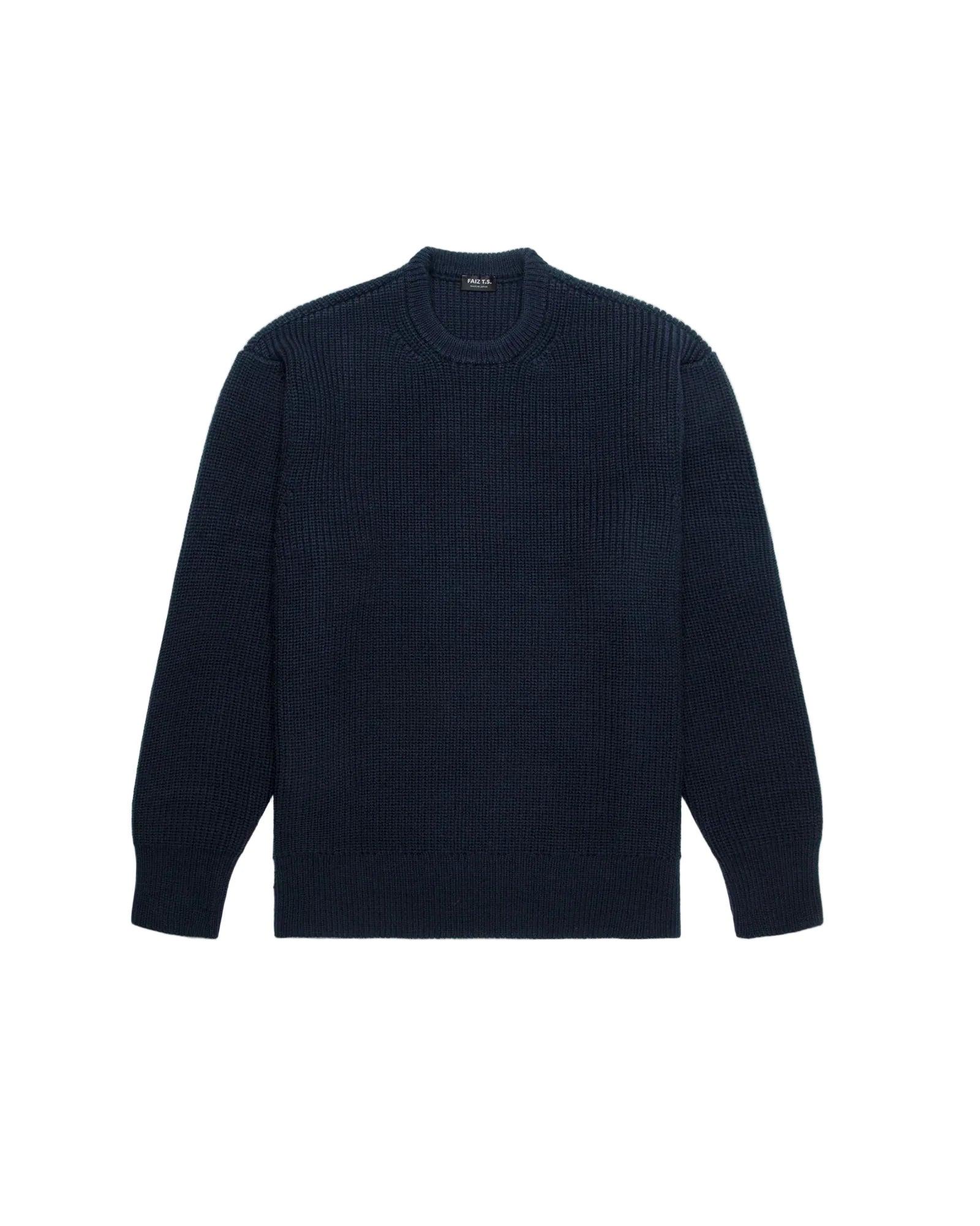 Mariner Crewneck Merino Wool Sweater Navy