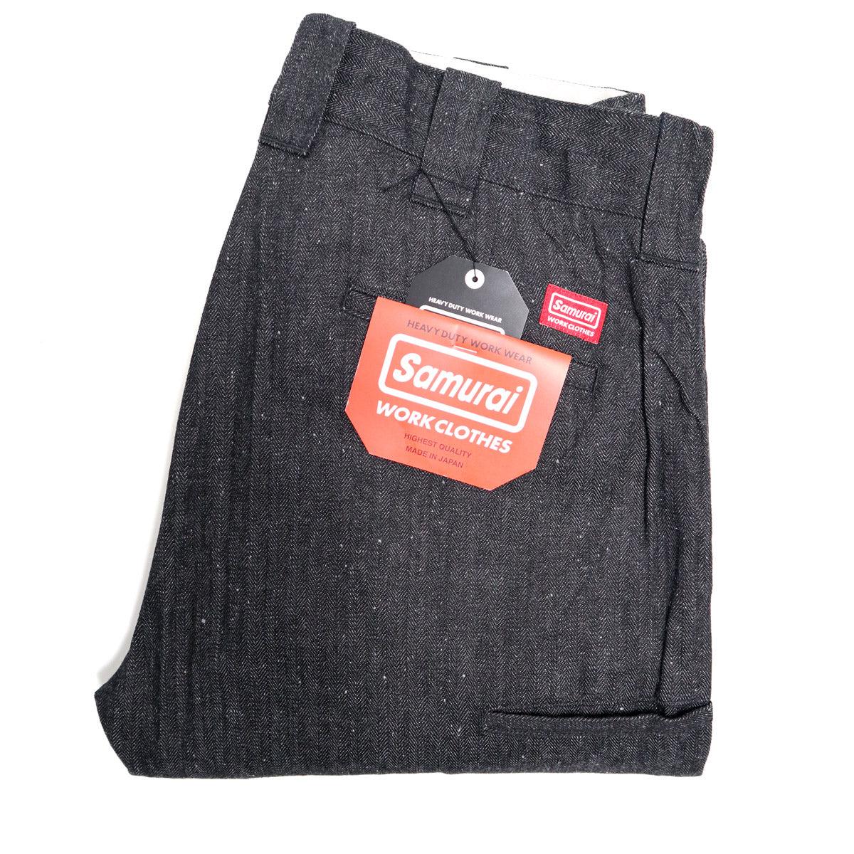SWC300WP-HB 13oz Gray Nep HBT Wide Trouser Sulfide Black