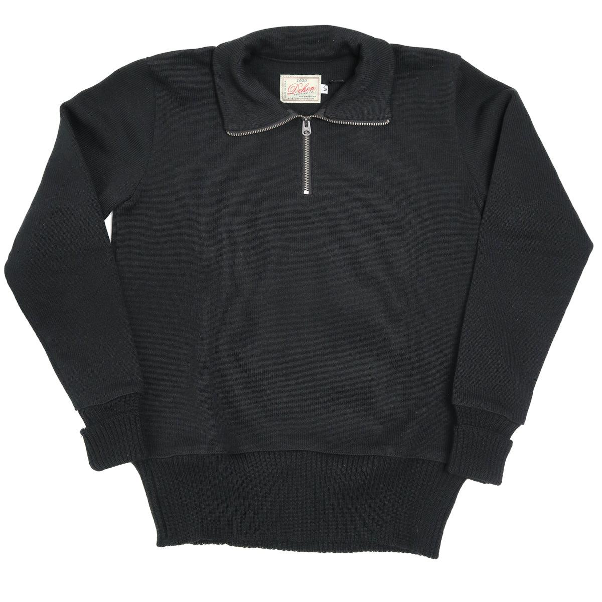 1/4 Zip Moto Sweater Black