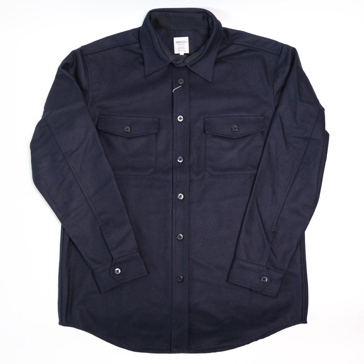 Wool Flannel CPO Shirt Navy