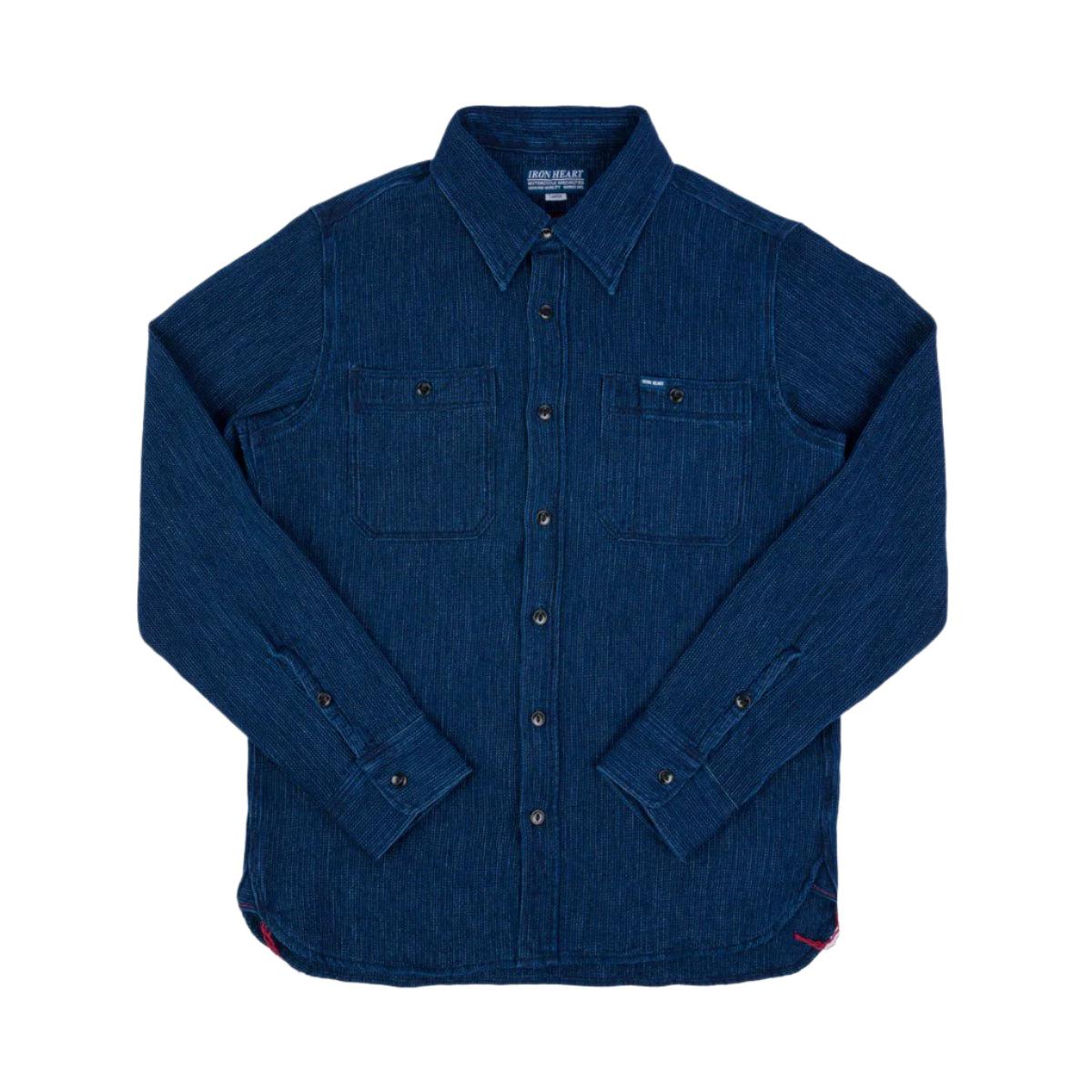 IHSH-96-IND Waffle Work Shirt Indigo