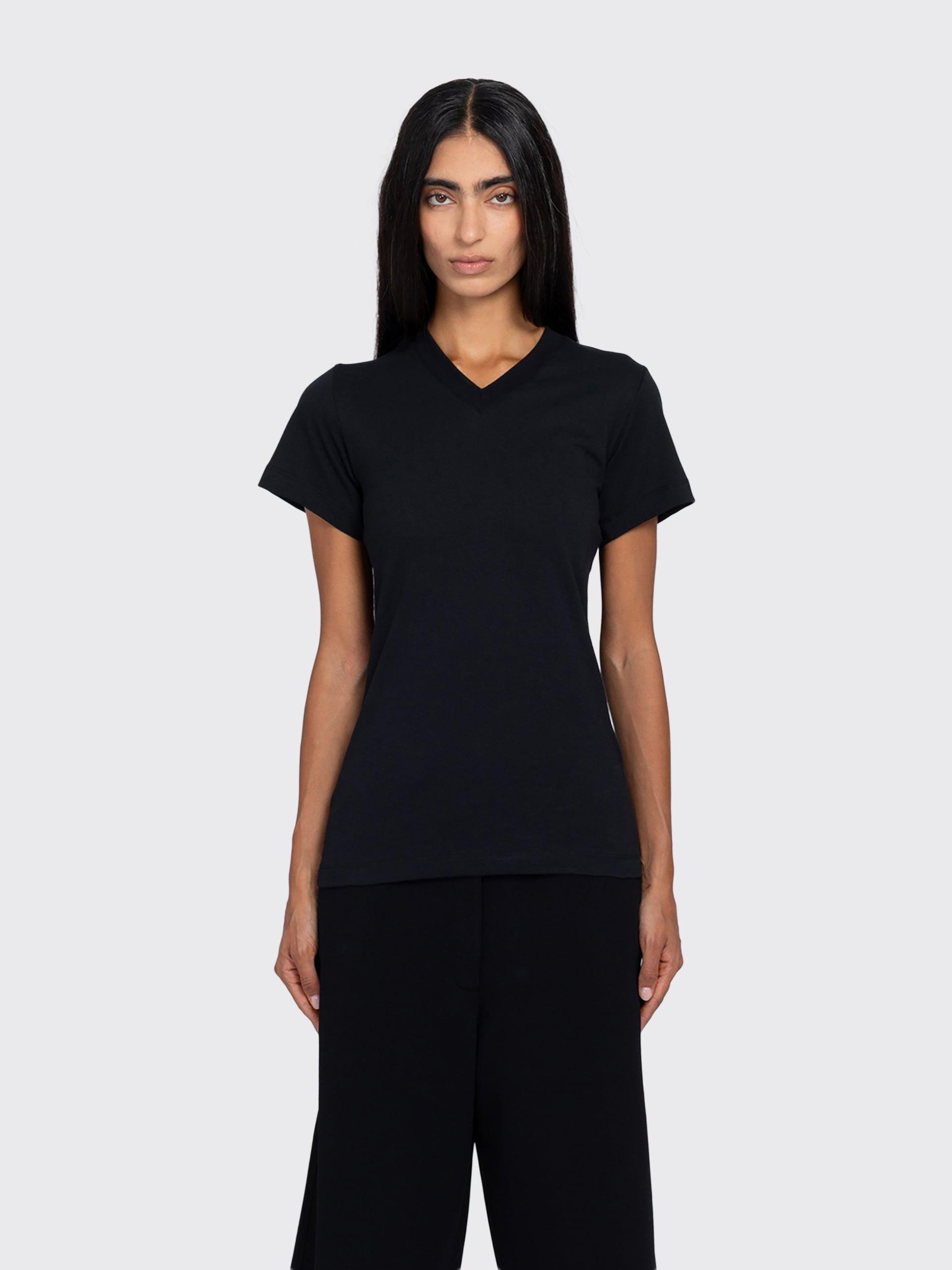 Wide-Ribbed V-Neck Tee