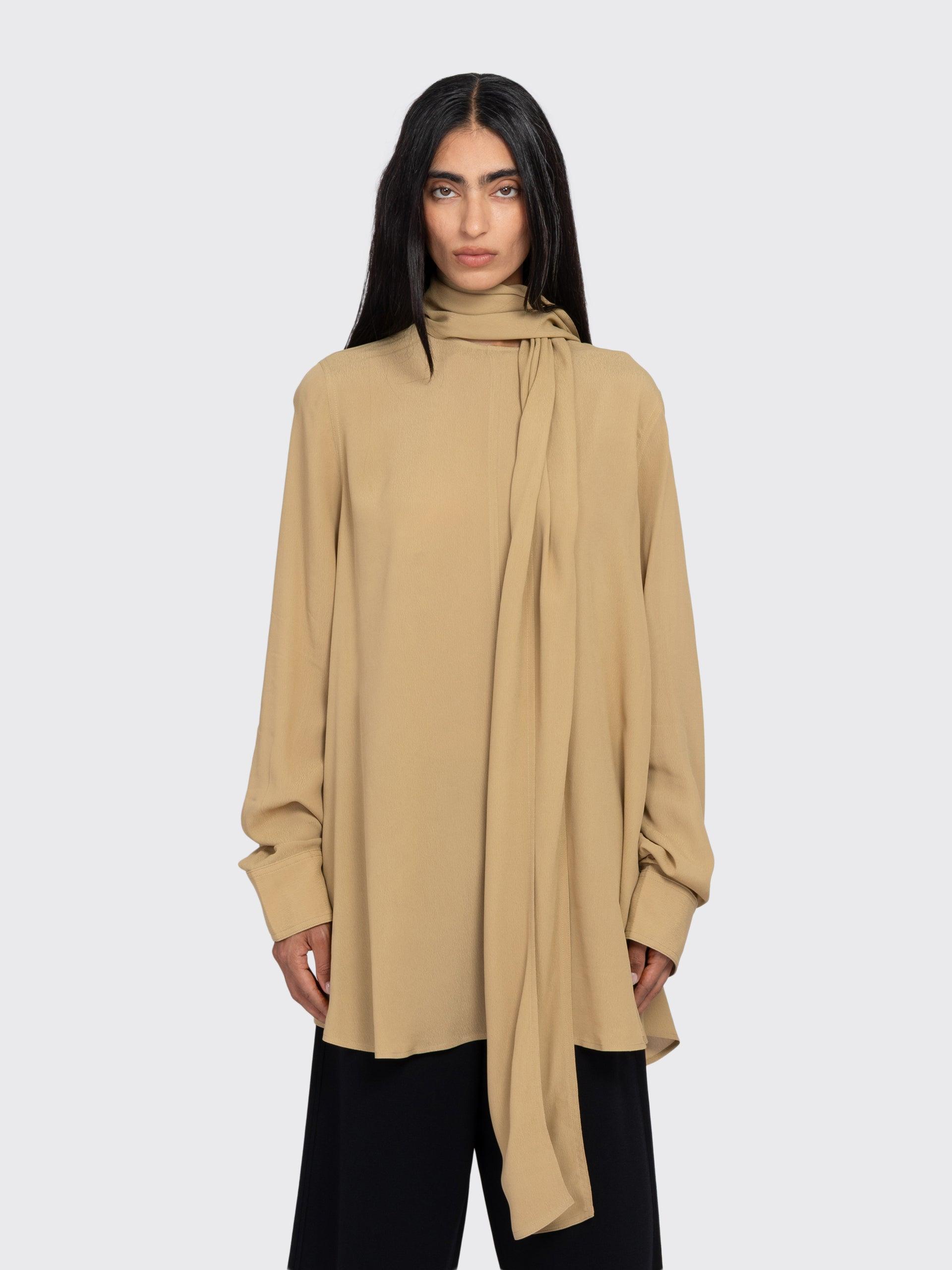 Draped Scarf Blouse