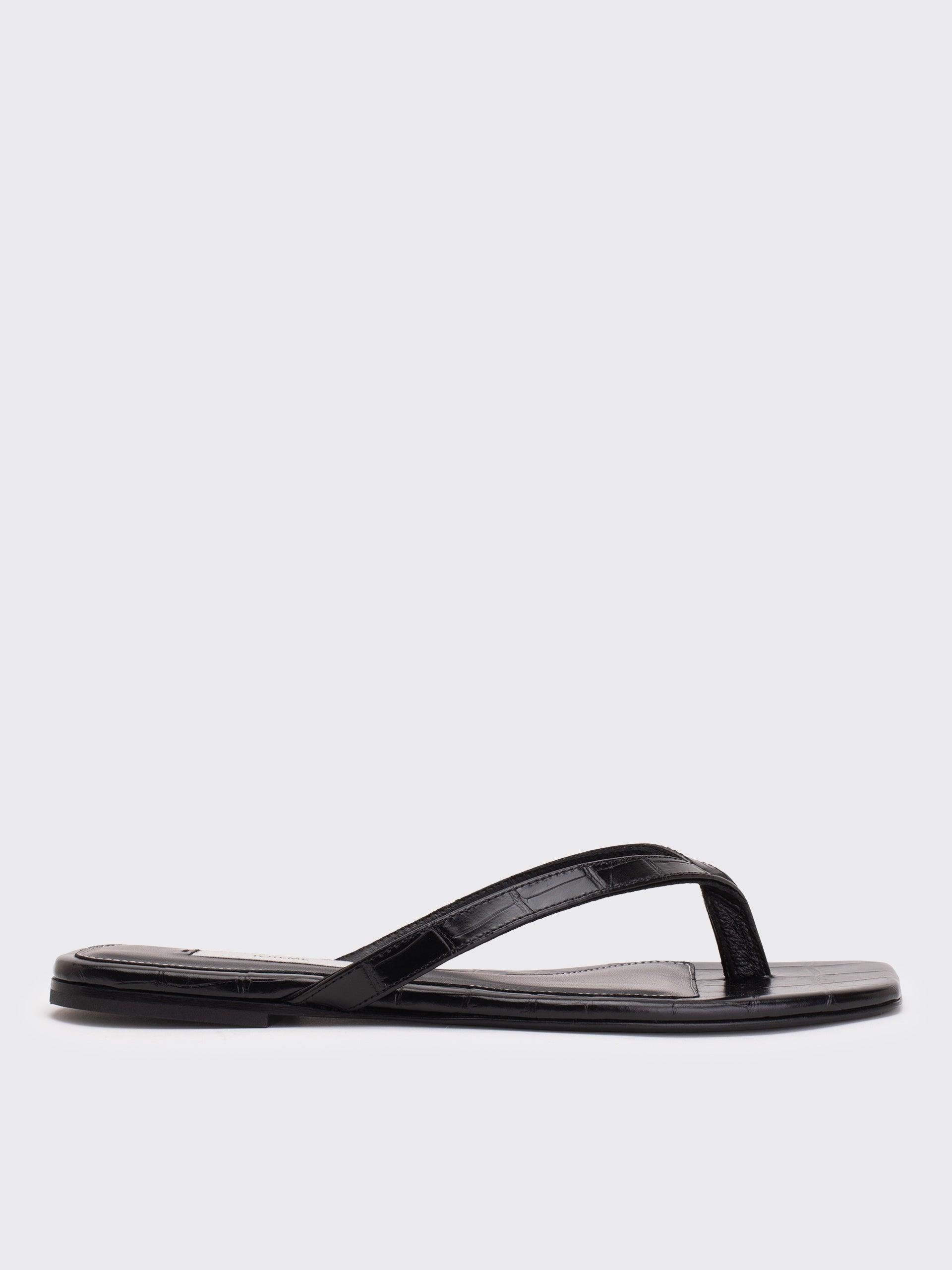 Croco-Embossed Flip Flops