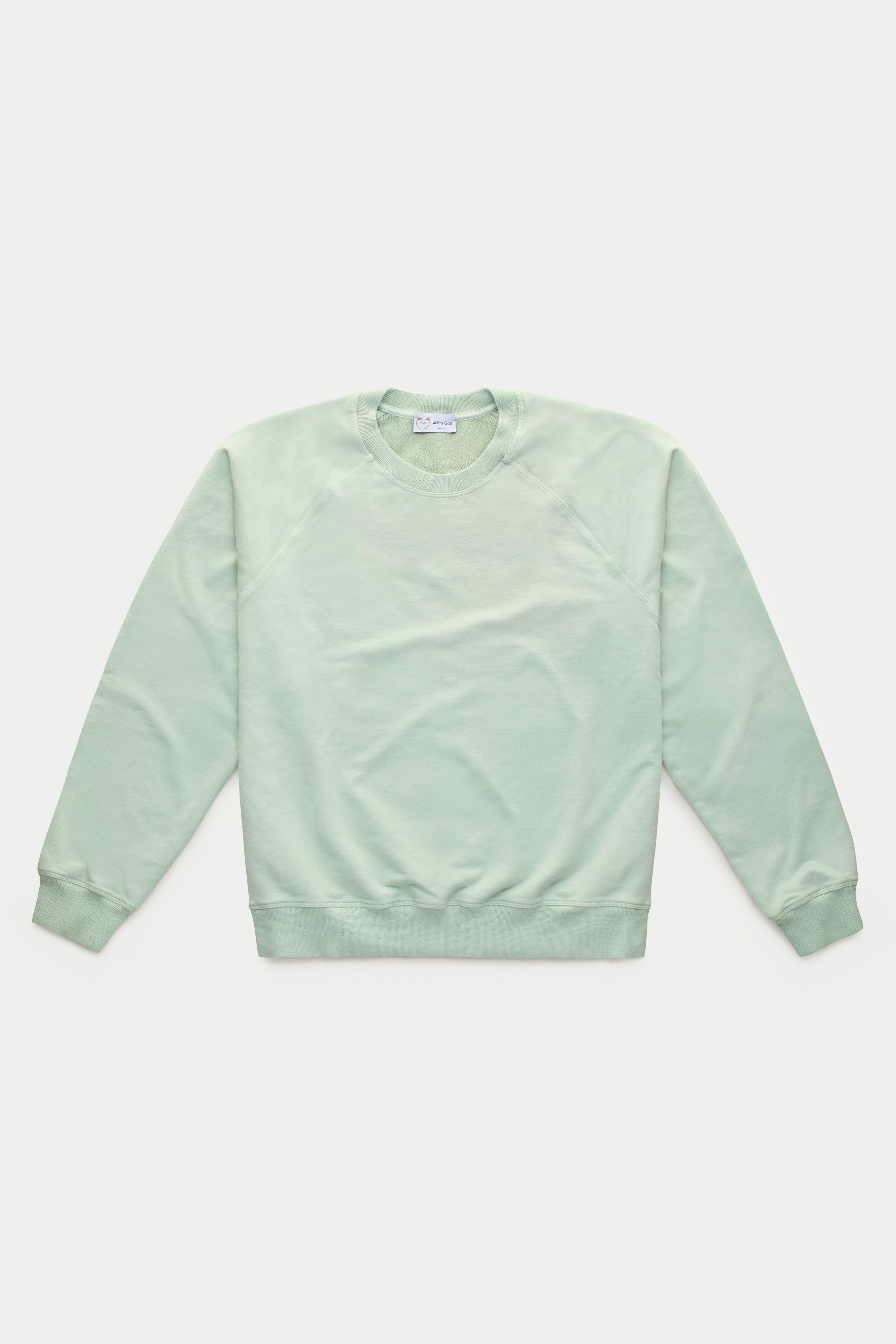 Cotton Modal Relaxed Raglan Sweatshirt Aqua Grey