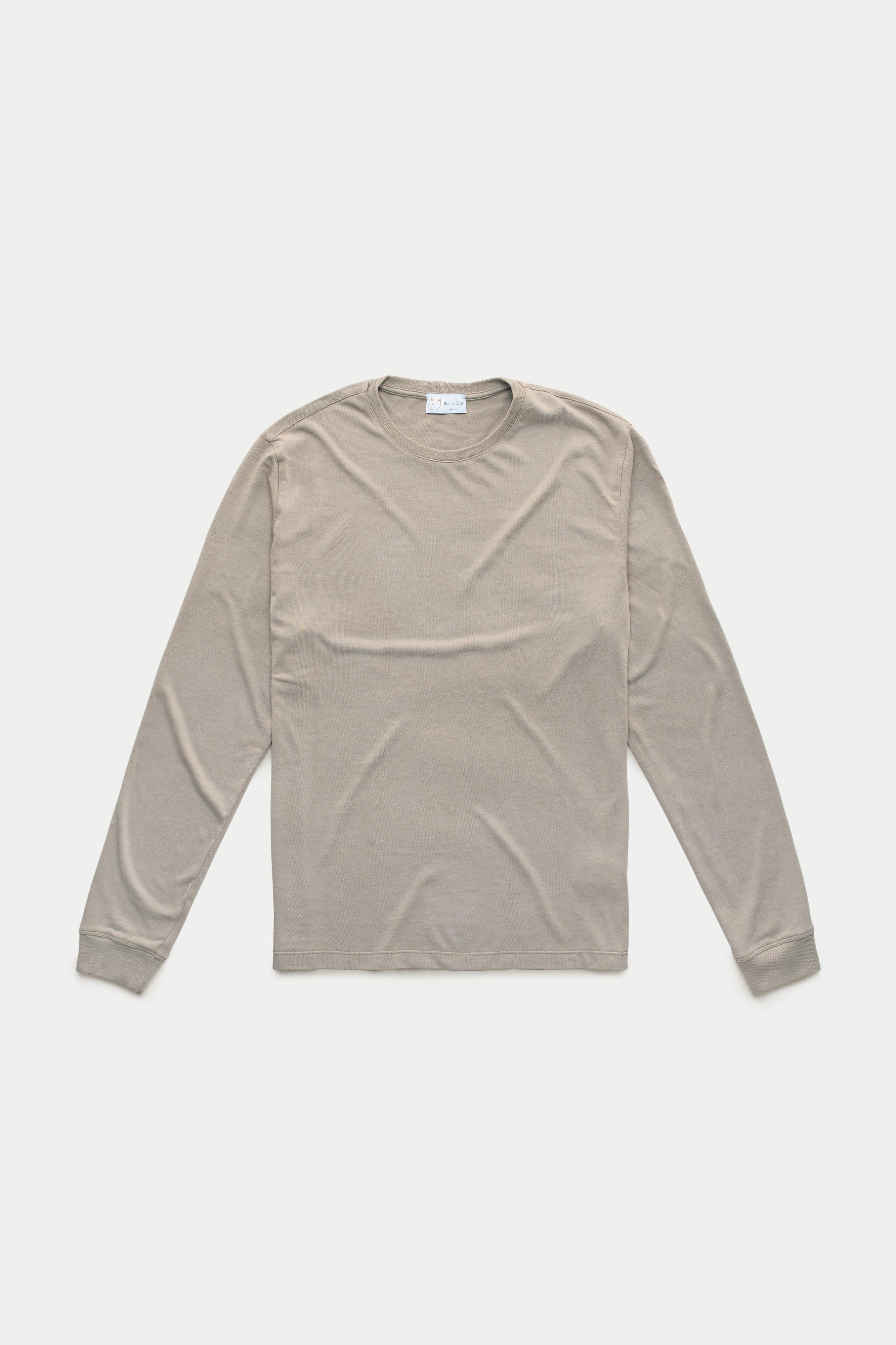 Heavyweight Long Sleeve Bamboo Sorona Jersey Crewneck Silver Mink