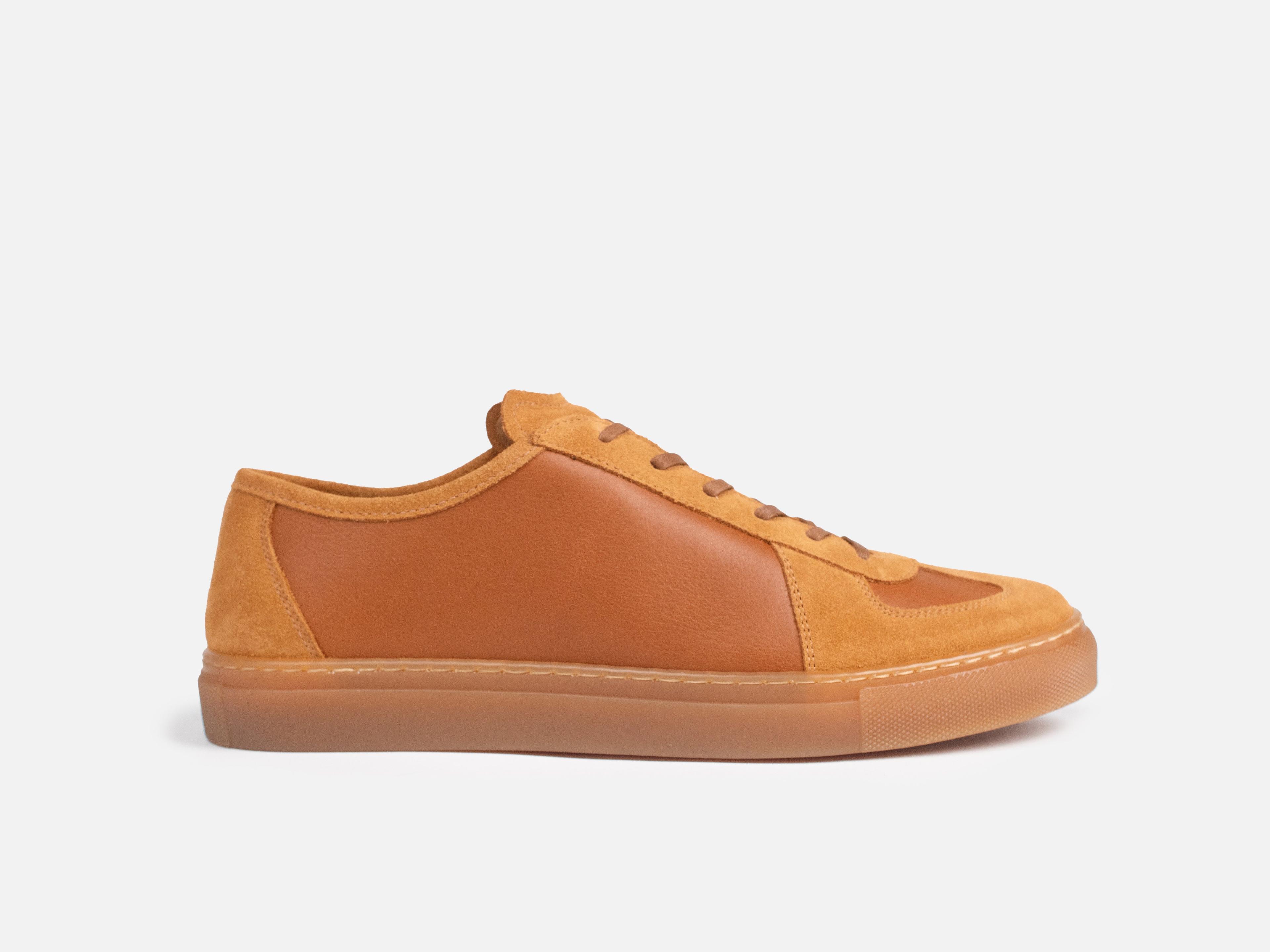 ROMA Sneakers - Calfskin Nappa & Suede Rust Leather