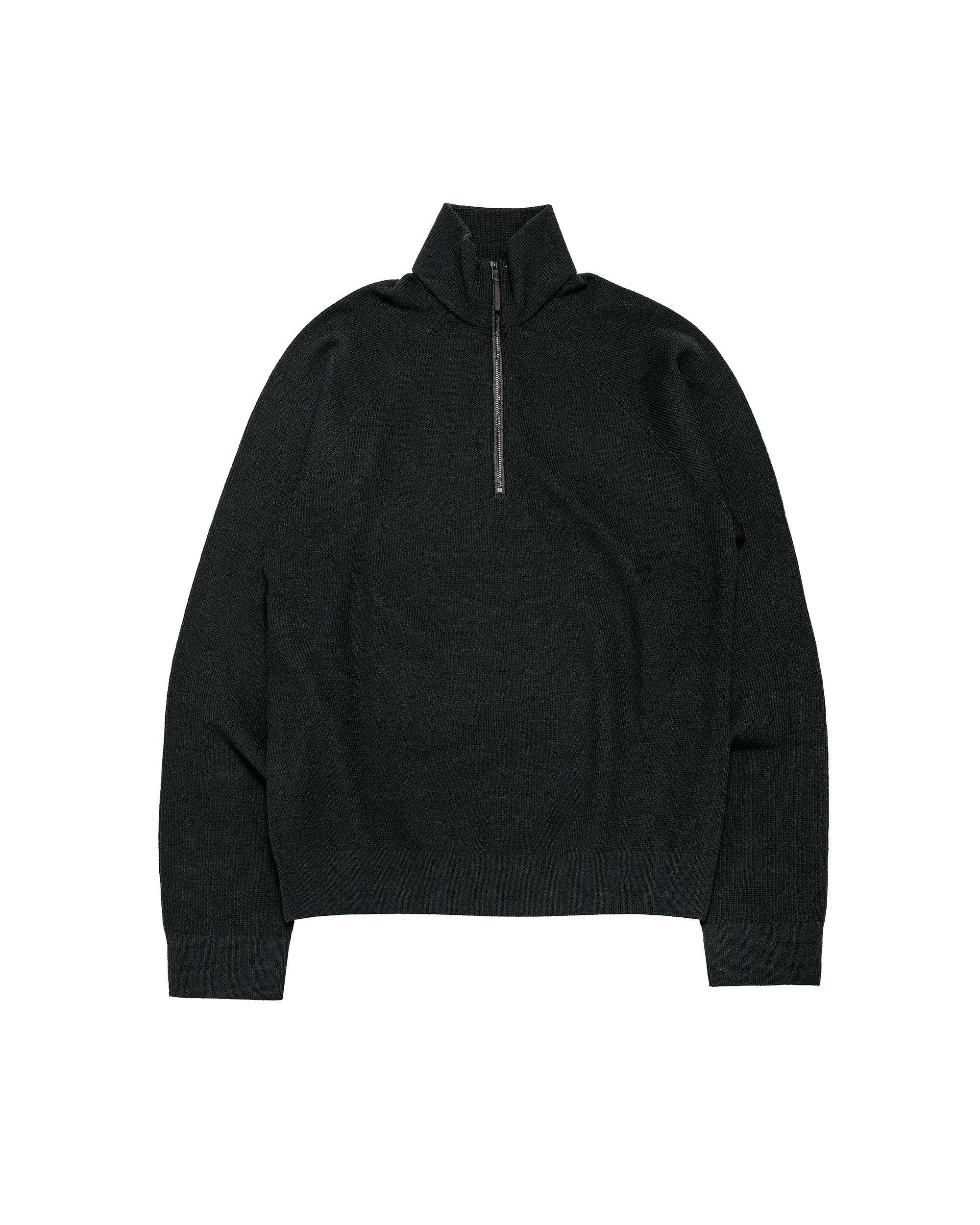 Conic Wool Half Zip Neck Black