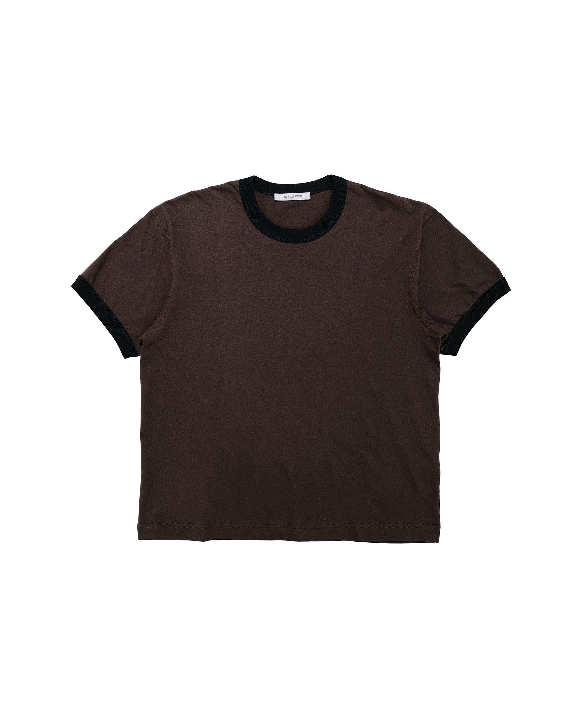 Finch Ringer T-Shirt Combed Cotton Jersey Loam/Black Rib
