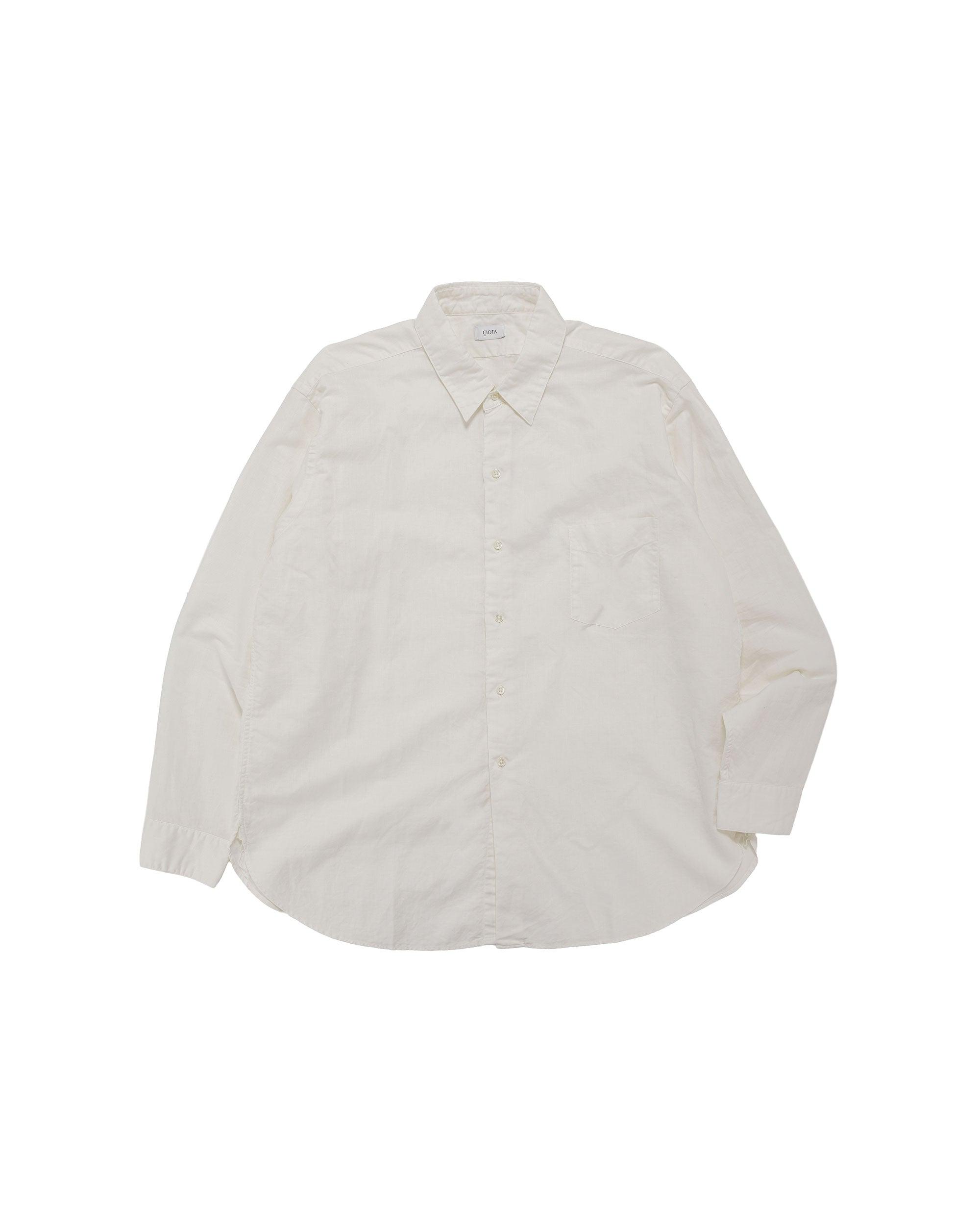 Regular Collar Shirt Cotton/Linen Off White