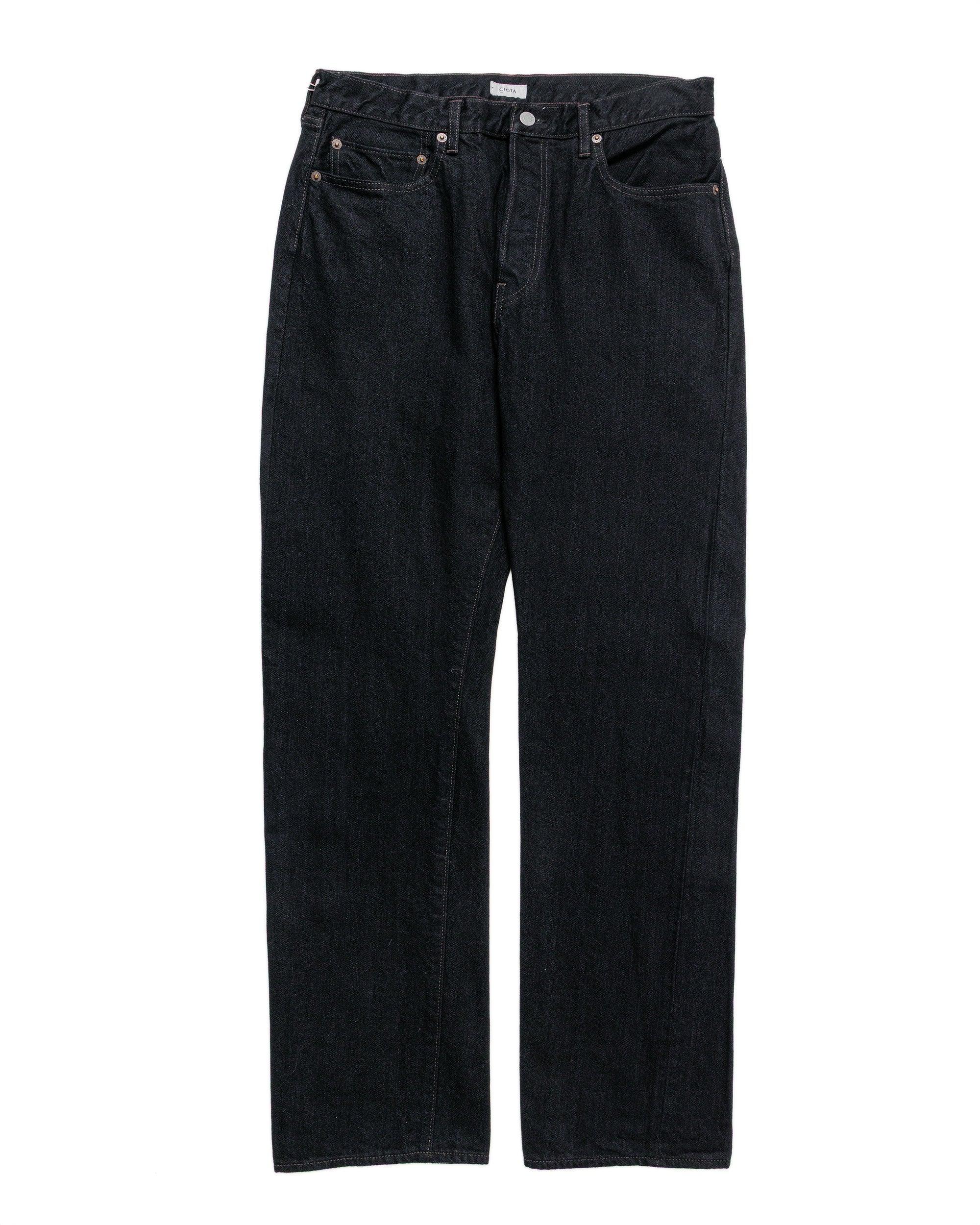 Straight 5 Pocket Pants Black One Wash