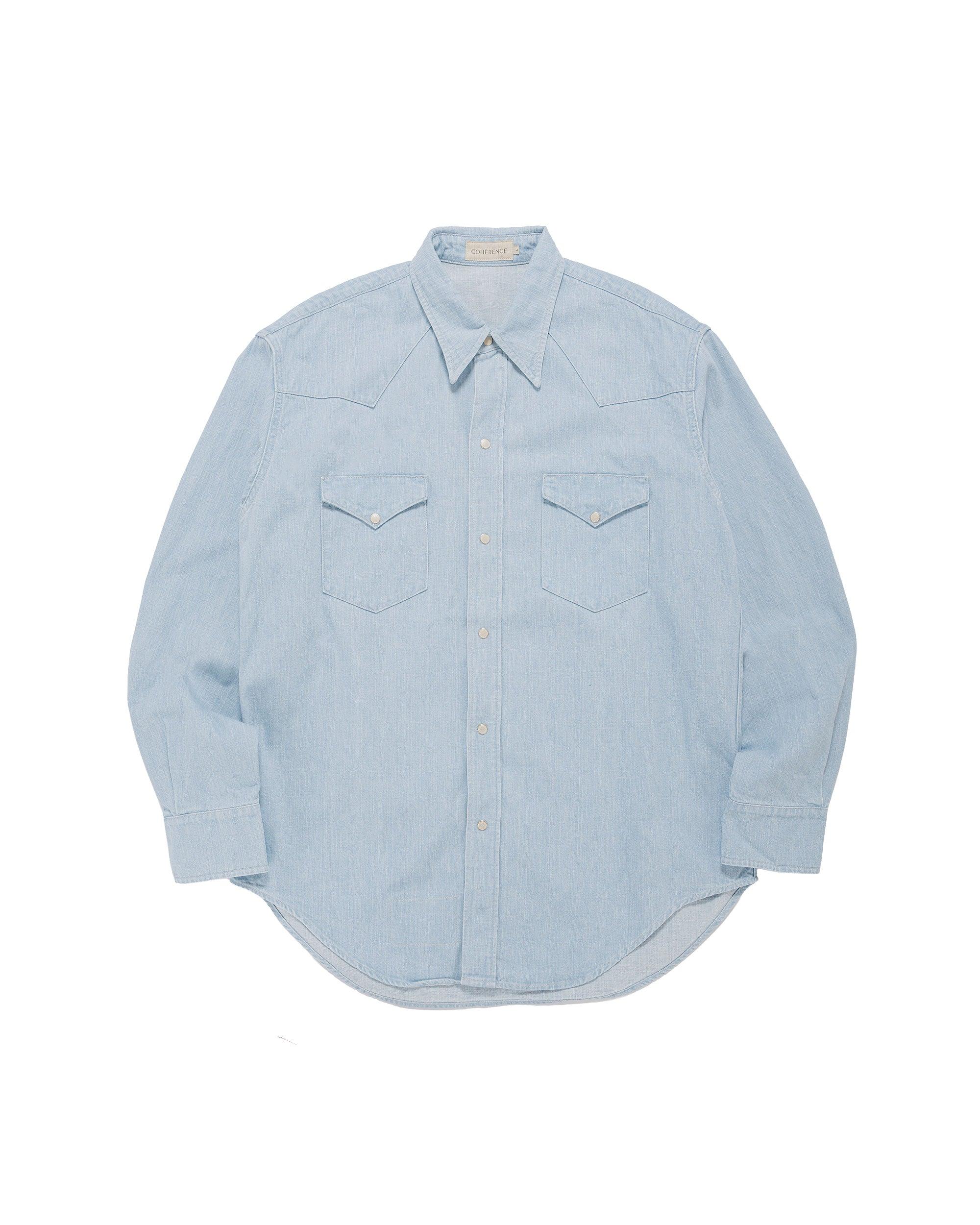 Abiquiu 10oz Logger Selvedge Denim Shirt Aqua Blue