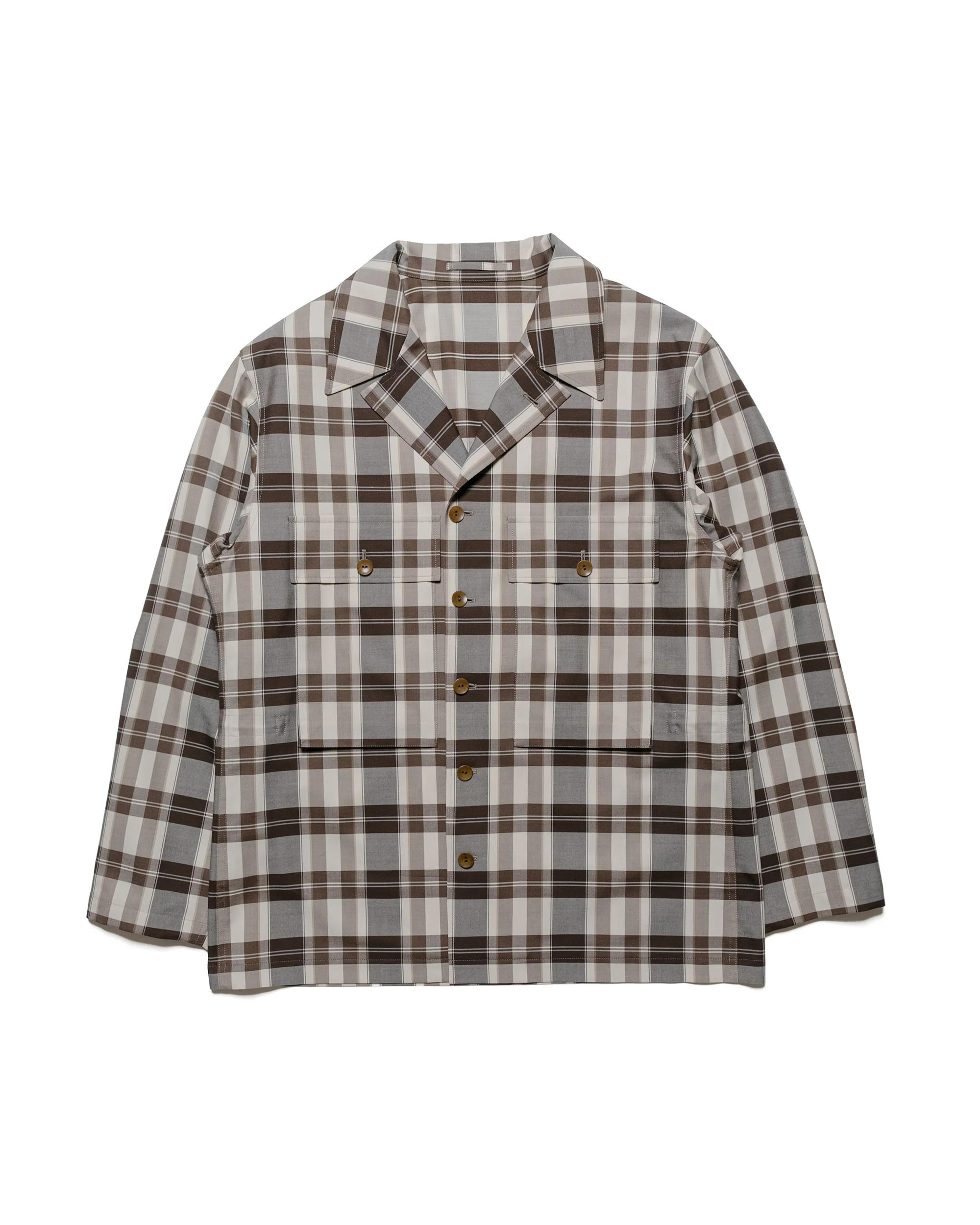 Vernon-D Antique Wool Gabardine Jacket Beige Check