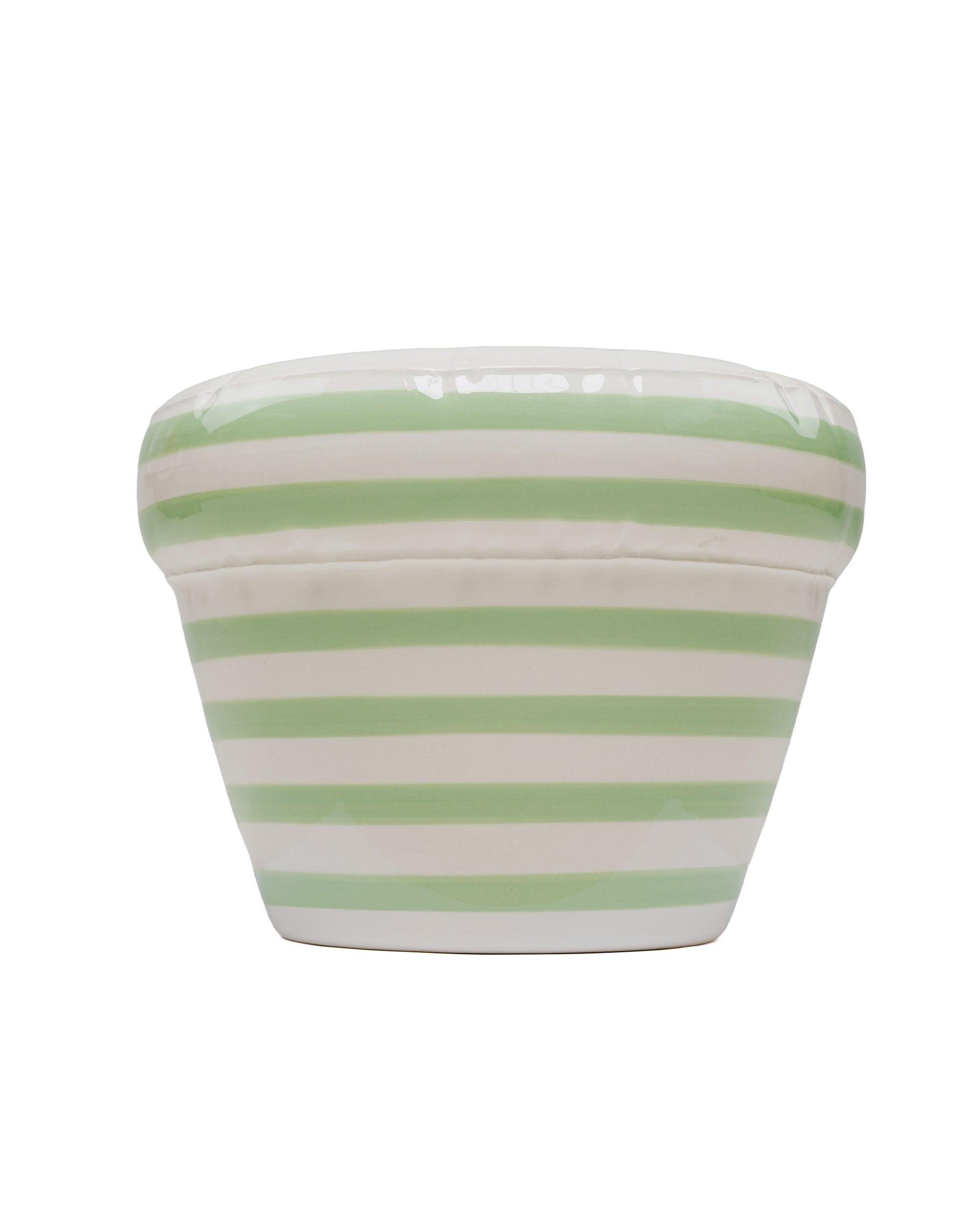 Planter 'Pierre' Stripes Pistache Gloss