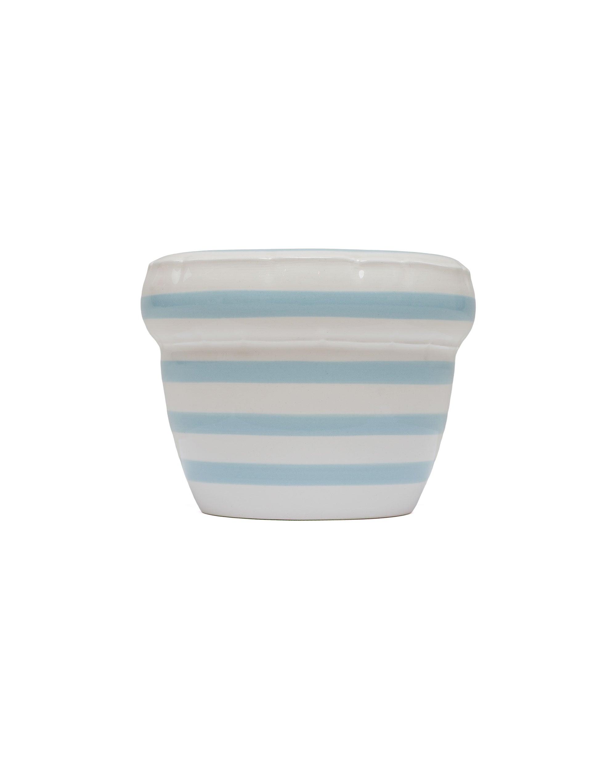 Small Planter 'Louis' Stripes Ocean Gloss