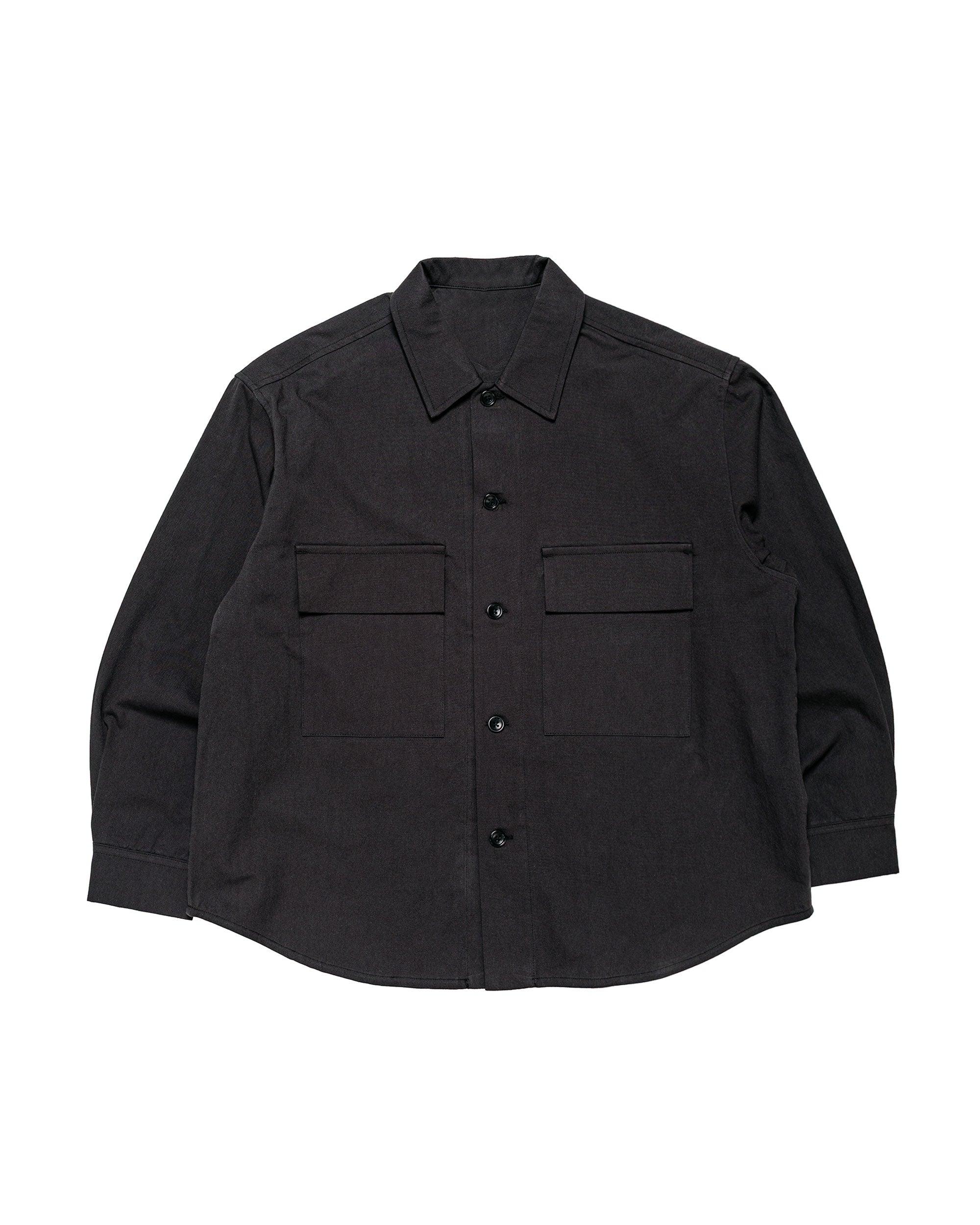 Double Pocket Overshirt Cotton/Wool Twill Charcoal