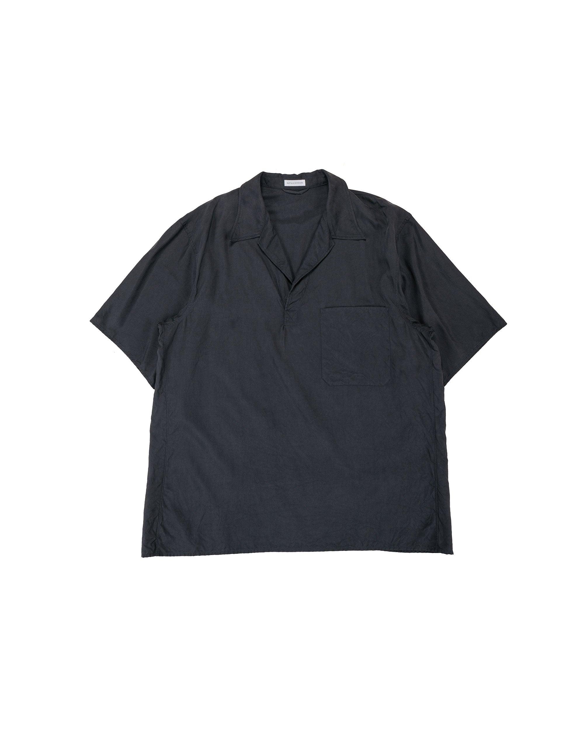 Silk Pullover SS Shirt Ink Black