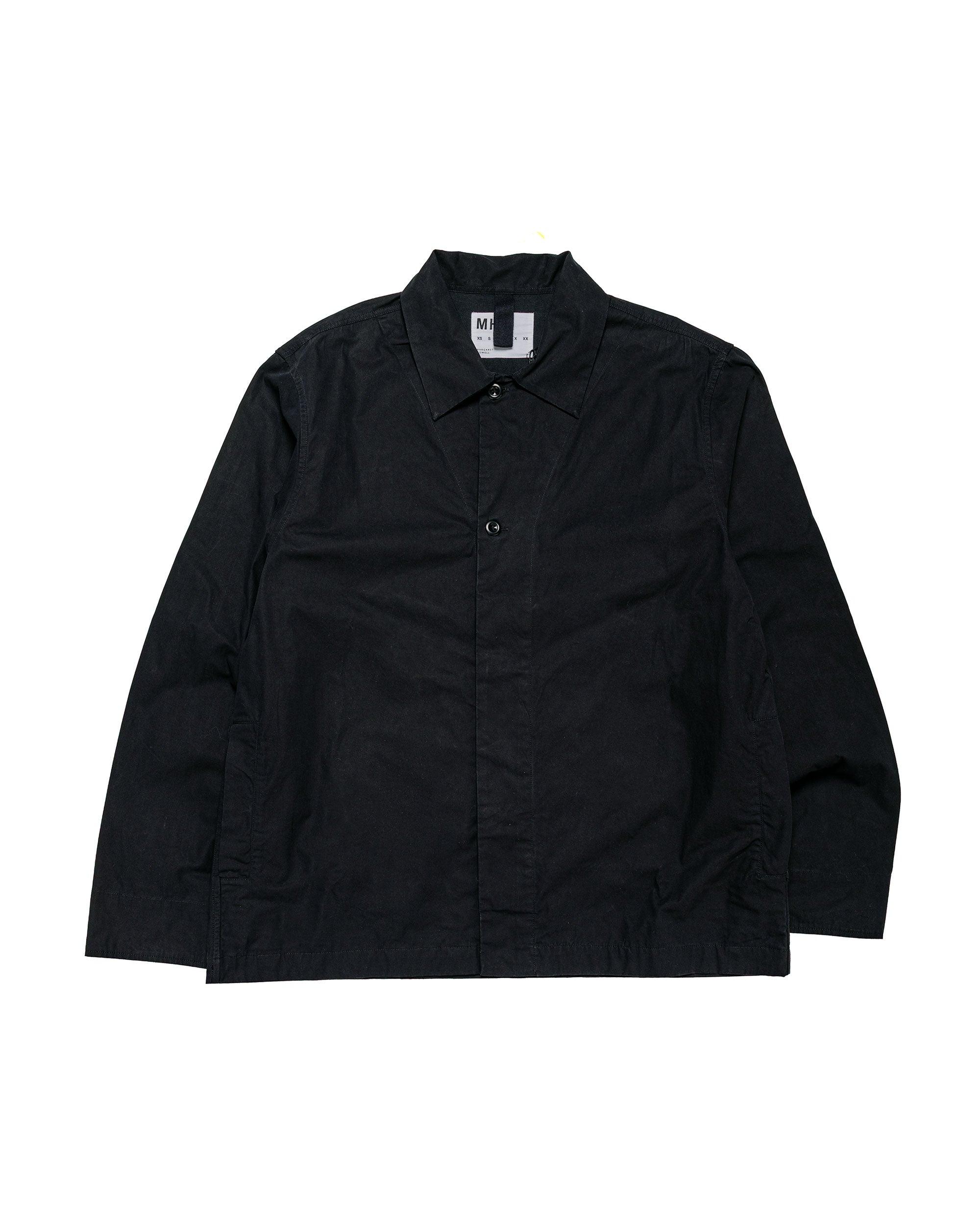MHL Boxy Overshirt Crisp Cotton Poplin Black