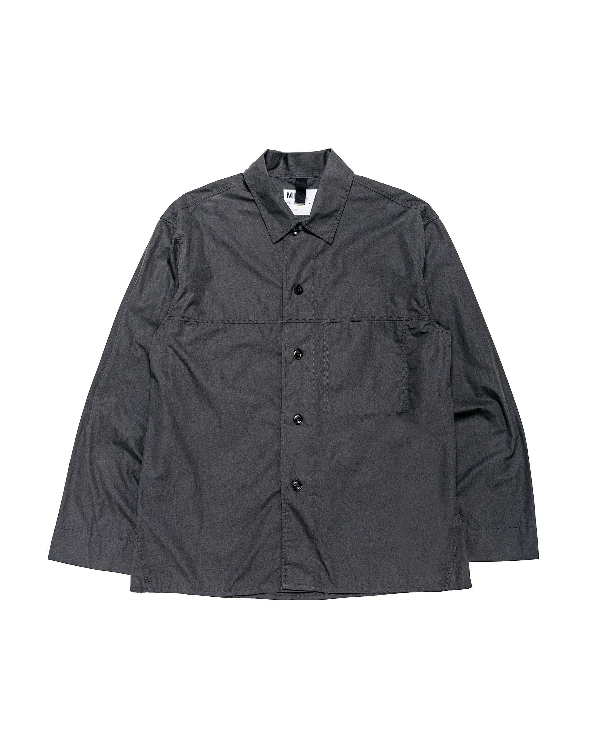 MHL Front Yoke Shirt Compact Cotton Poplin Asphalt
