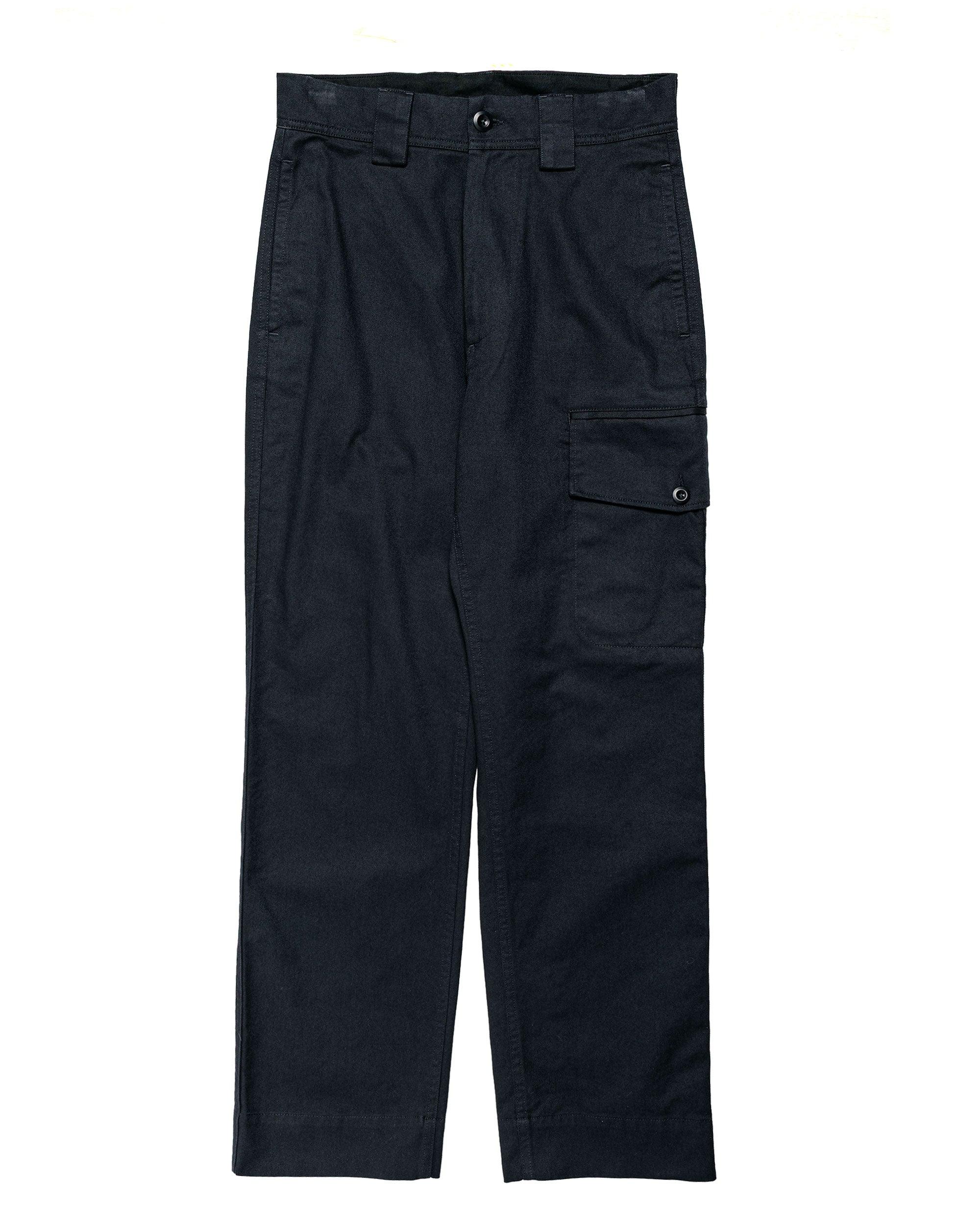 MHL Single Cargo Pocket Trousers Soft Cotton Drill Ink