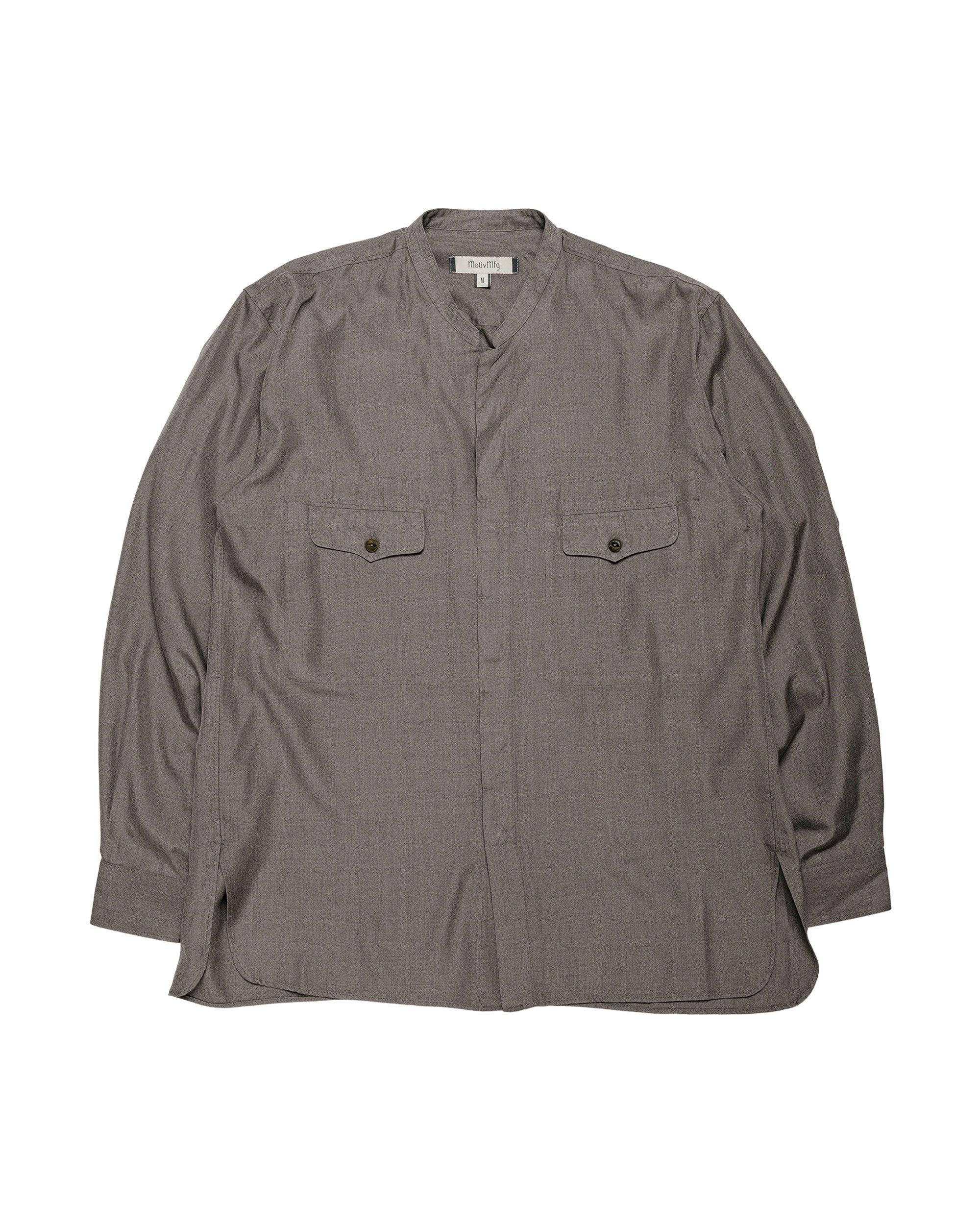 Mikhail Shirt Melange Silk Shirting/Shadow