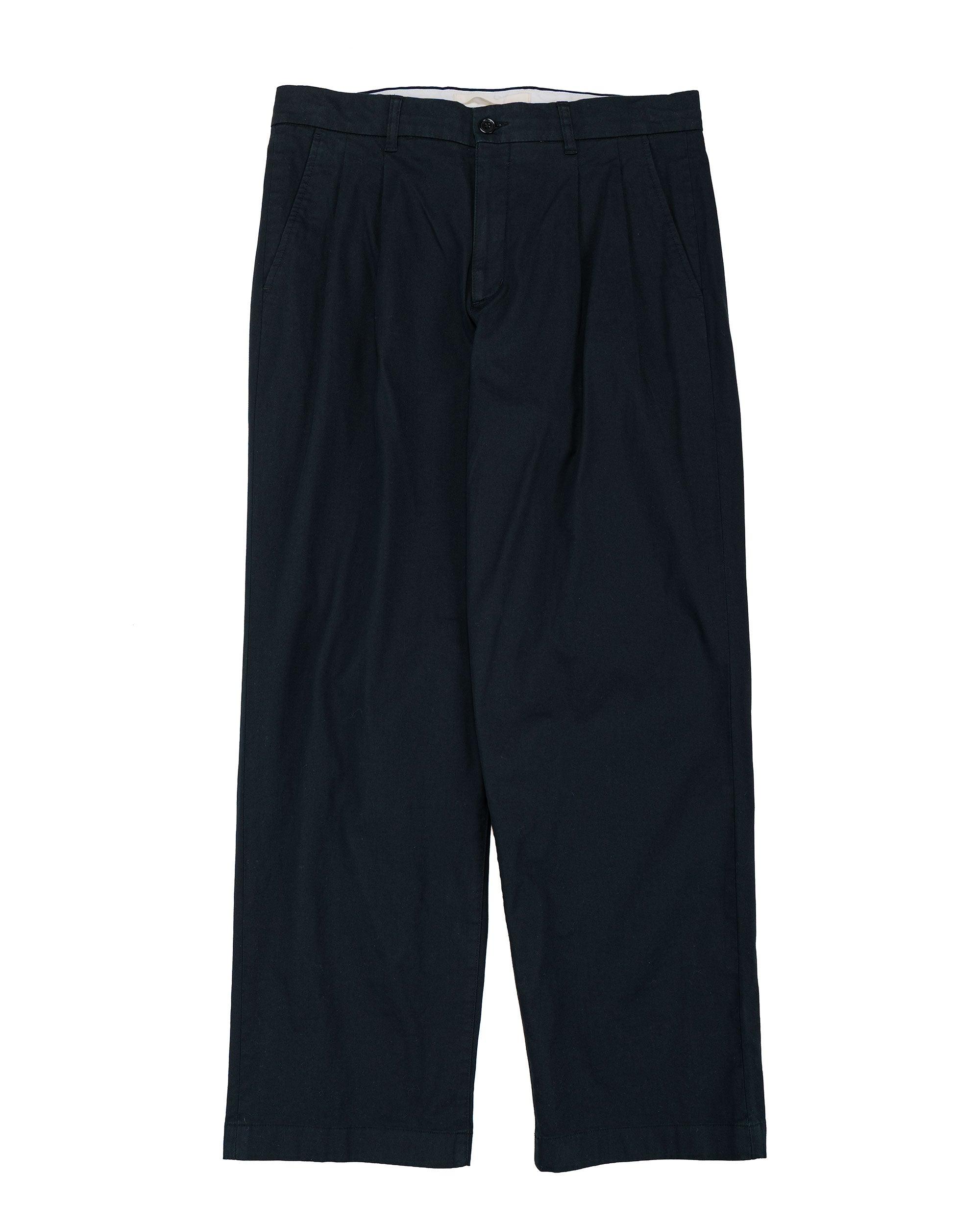 Hestur Relaxed Twill Pleated Trouser Black