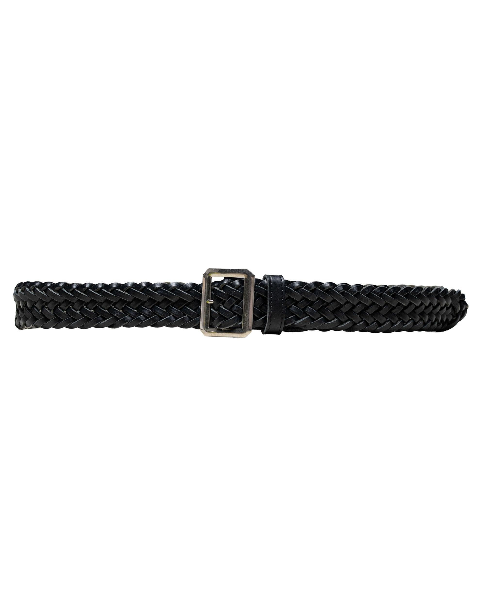 Leather Mesh Belt Black