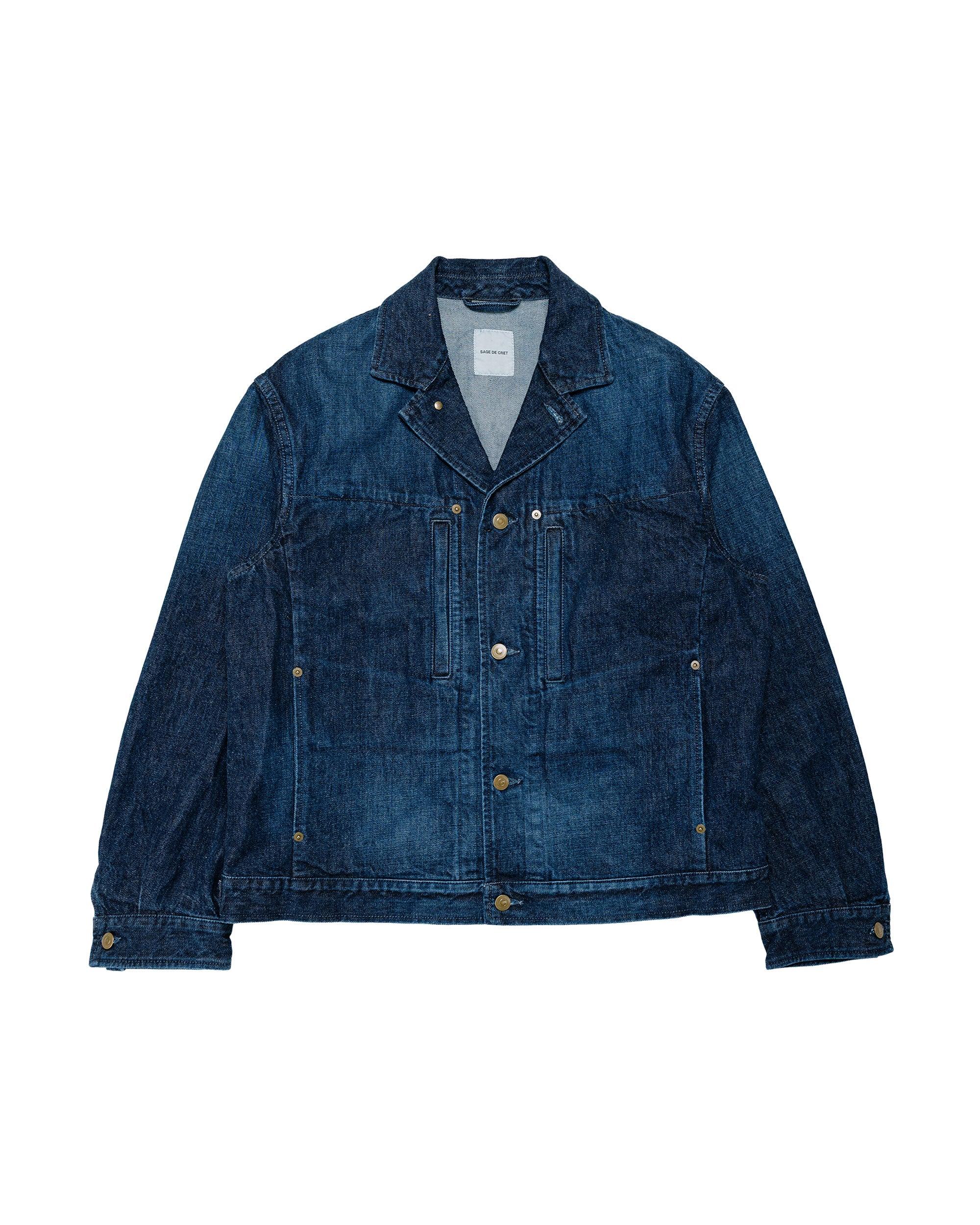 13oz Uneven Yarn Denim F-1 Style Short Jacket Navy